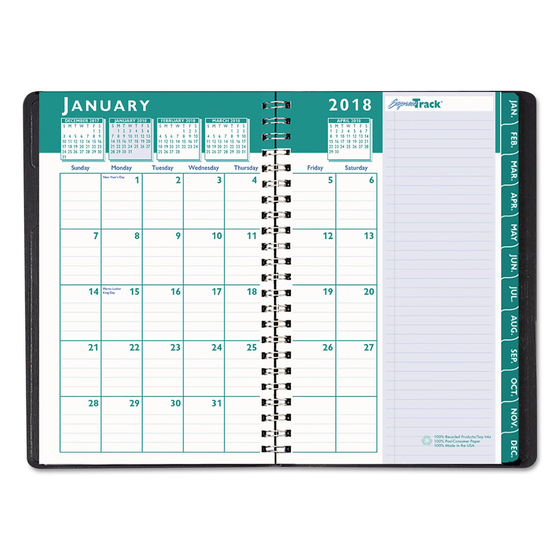 House of Doolittle 29602 Express Track Weekly/Monthly Appointment Book, 8-1/2 x 11, Black, 2016-2017