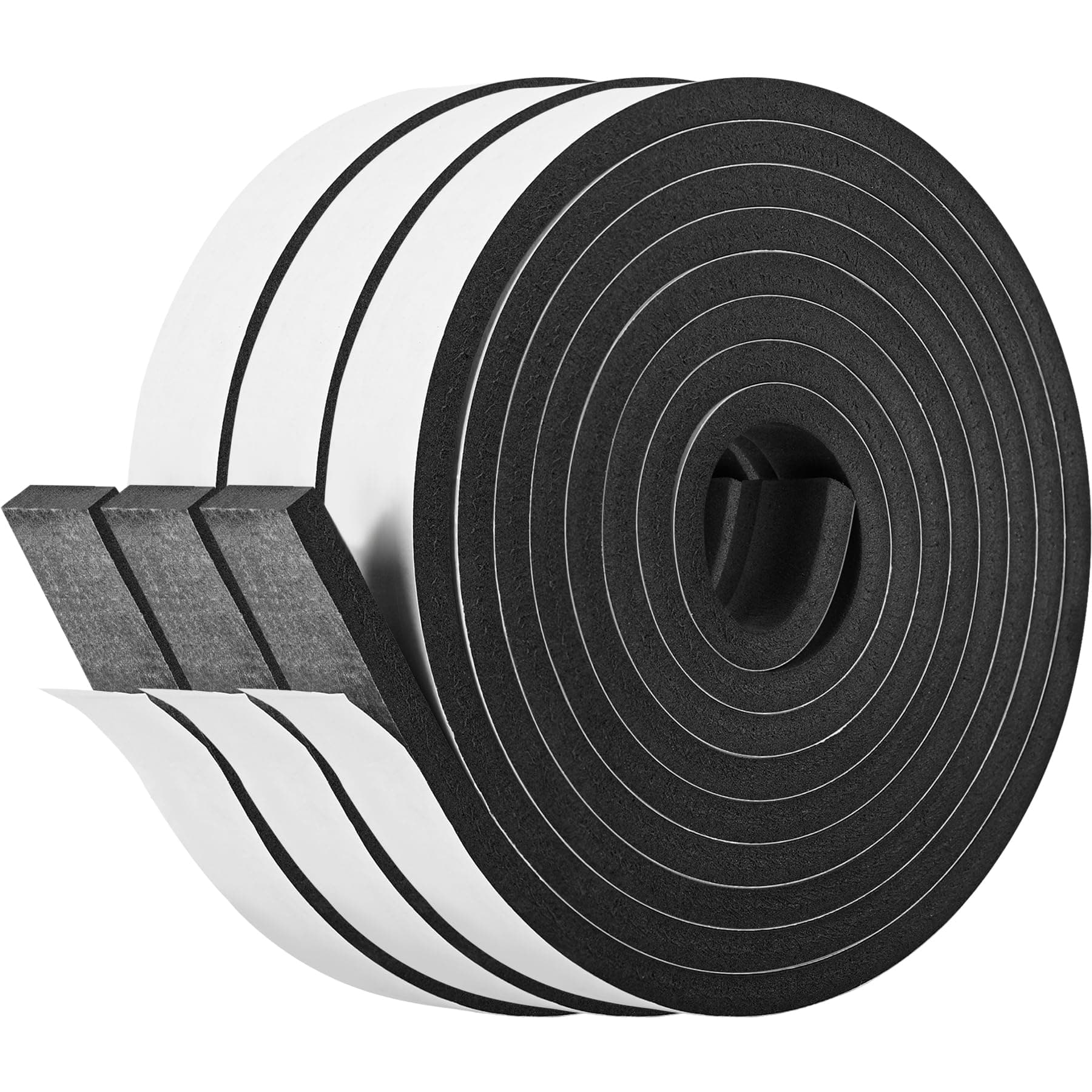 Self Adhesive Foam Tape Weatherstrip 1In x 1/2In x 20Ft High Density Foam Insulation Strips Foam Seal Weather Stripping with Strong Adhesive for Door and Window Sound Isolation Soundproofing