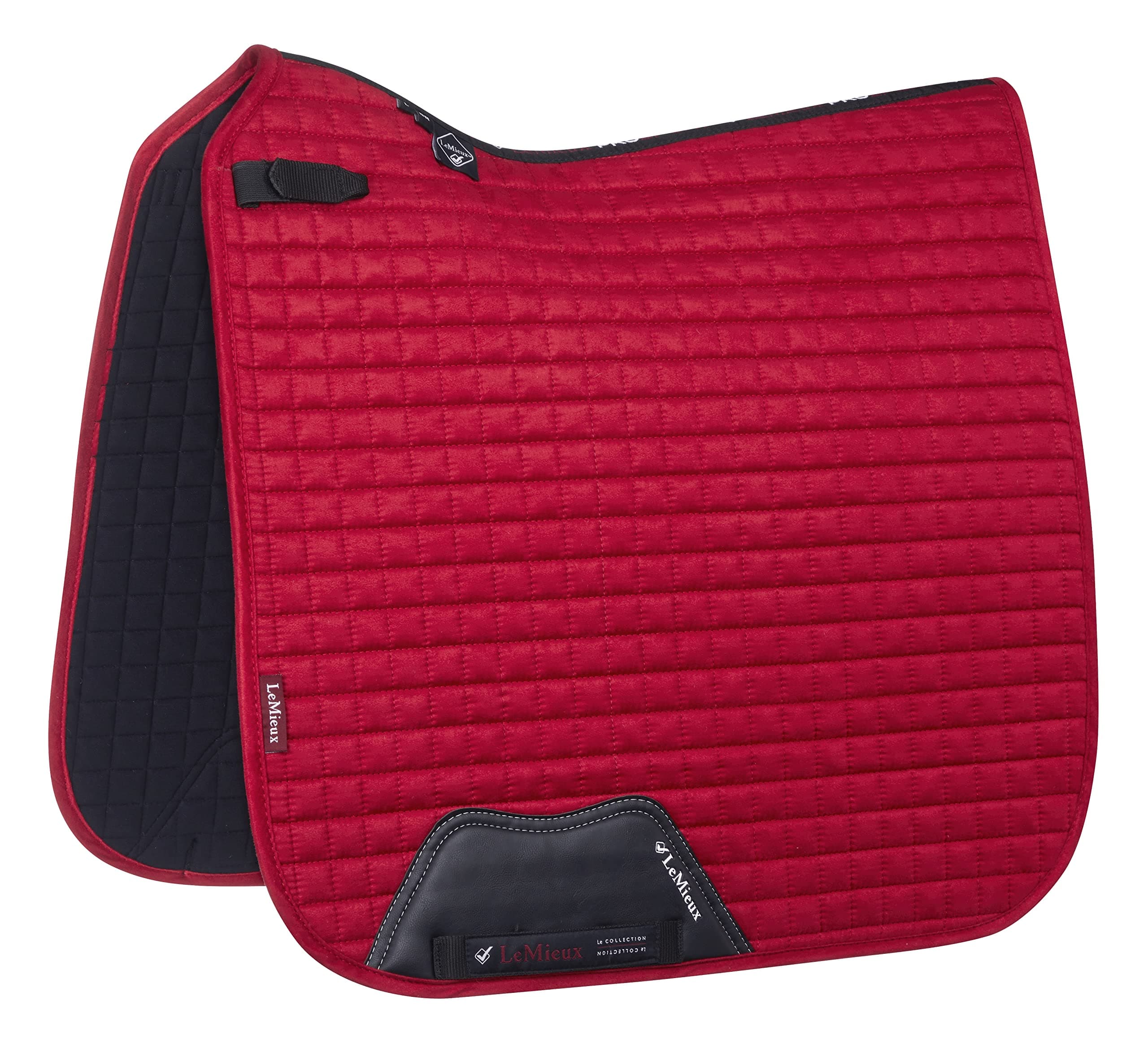 LeMieux Dressage Suede Square Saddle Pad - English Saddle Pads for Horses - Equestrian Riding Equipment and Accessories (Chilli - Small/Medium)