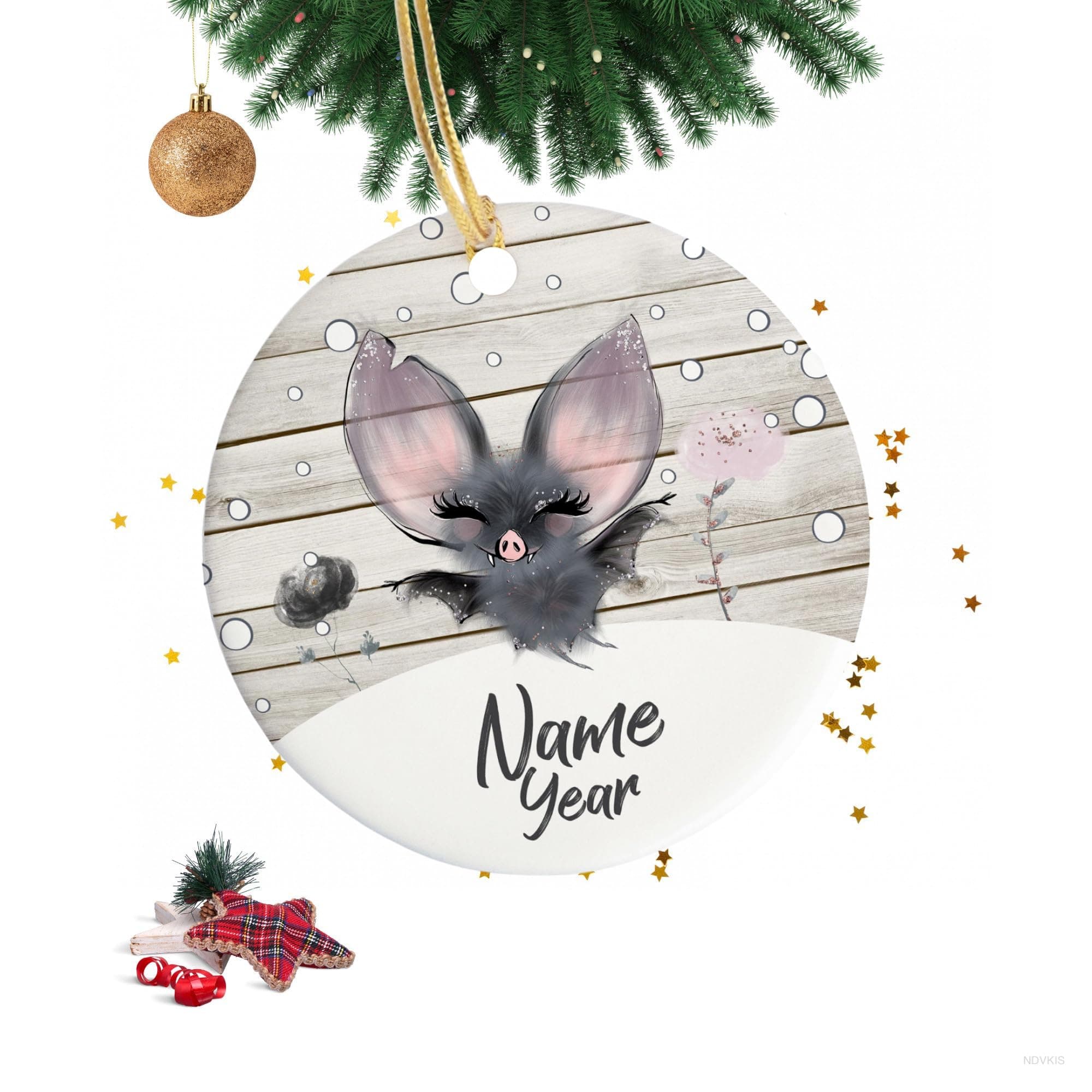 Personalized Baby Bat Ornament, Christmas Decorations, Home Decorations, Keepsake Gift for Xmas