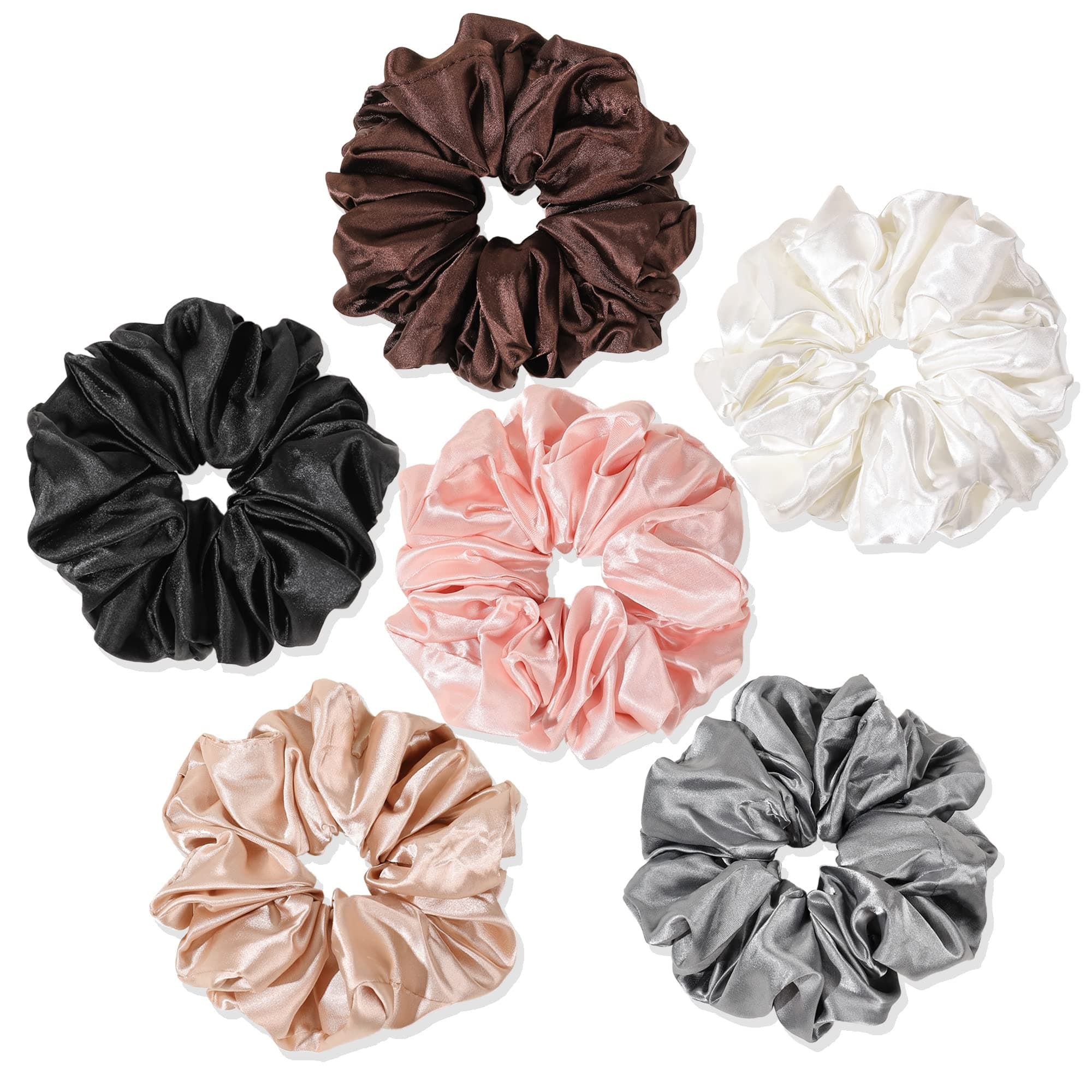 Silk Satin Hair Scrunchies for Women Girls - Big Large Jumbo Scrunchie for Sleep Cute Gaint Oversize Scrunchy for Thick Hair