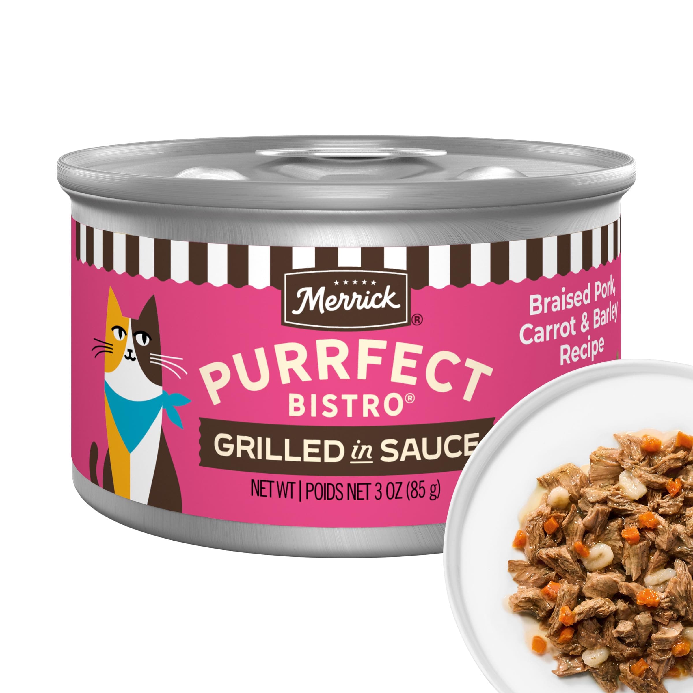 Merrick Purrfect Bistro Wet Cat Food, Braised Pork & Carrot 85g (24 Pack)