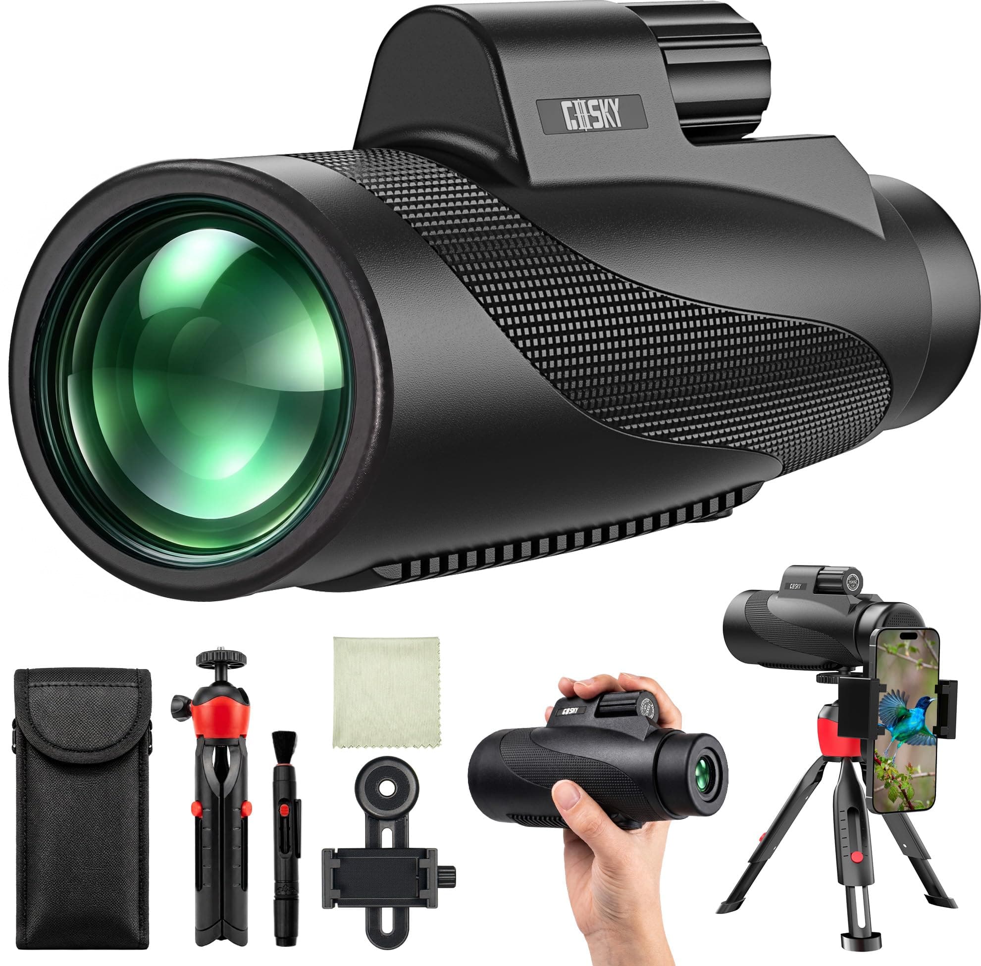 Gosky 15x52 High Powered Monocular Telescope for Adults with Tripod