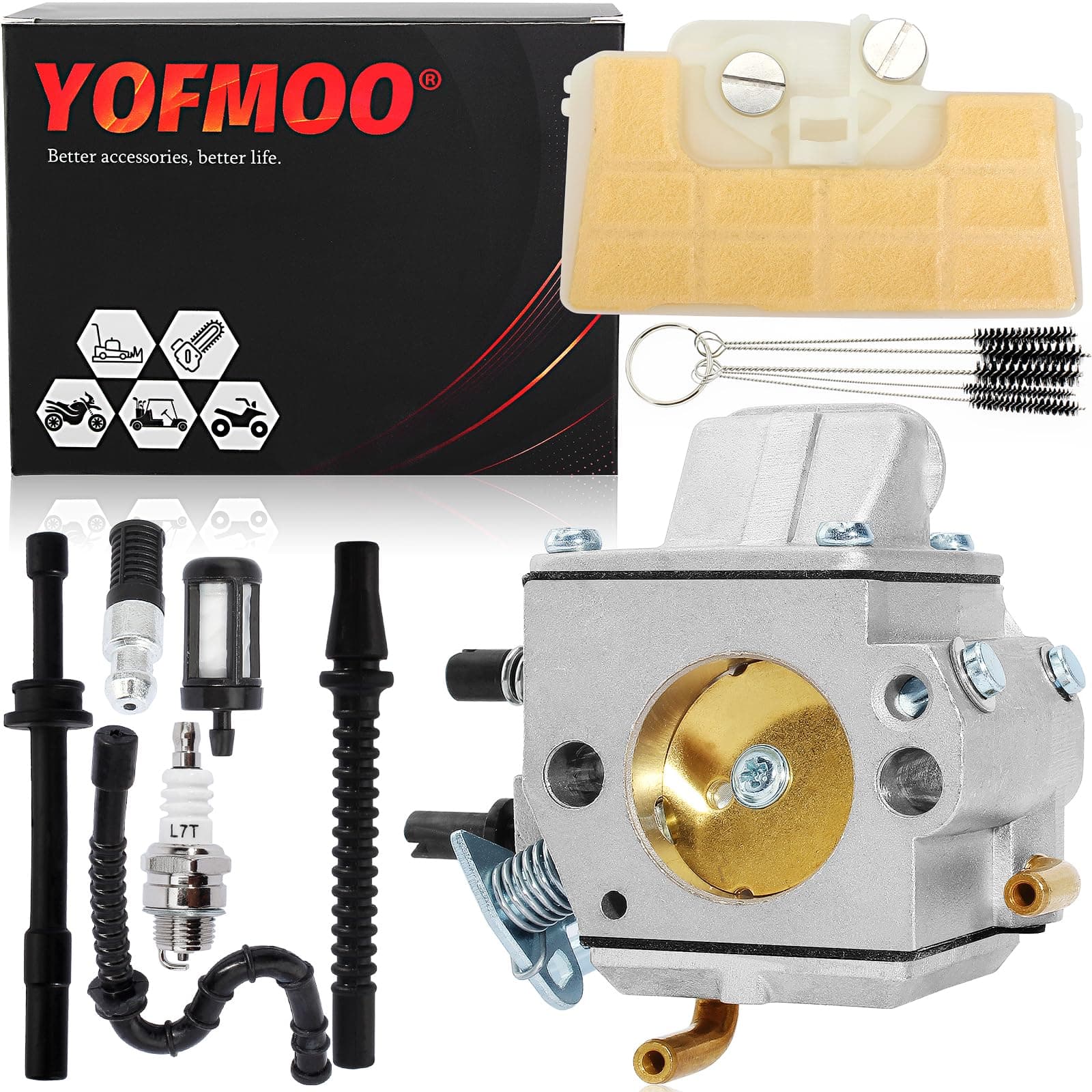 Yingshop Carburetor Kit Compatible for Stihl 029 039 MS290 MS310 MS390 Chainsaw 1127-120-0650 1127-120-1621 Carb with Air Filter Fuel Line Repower Kit