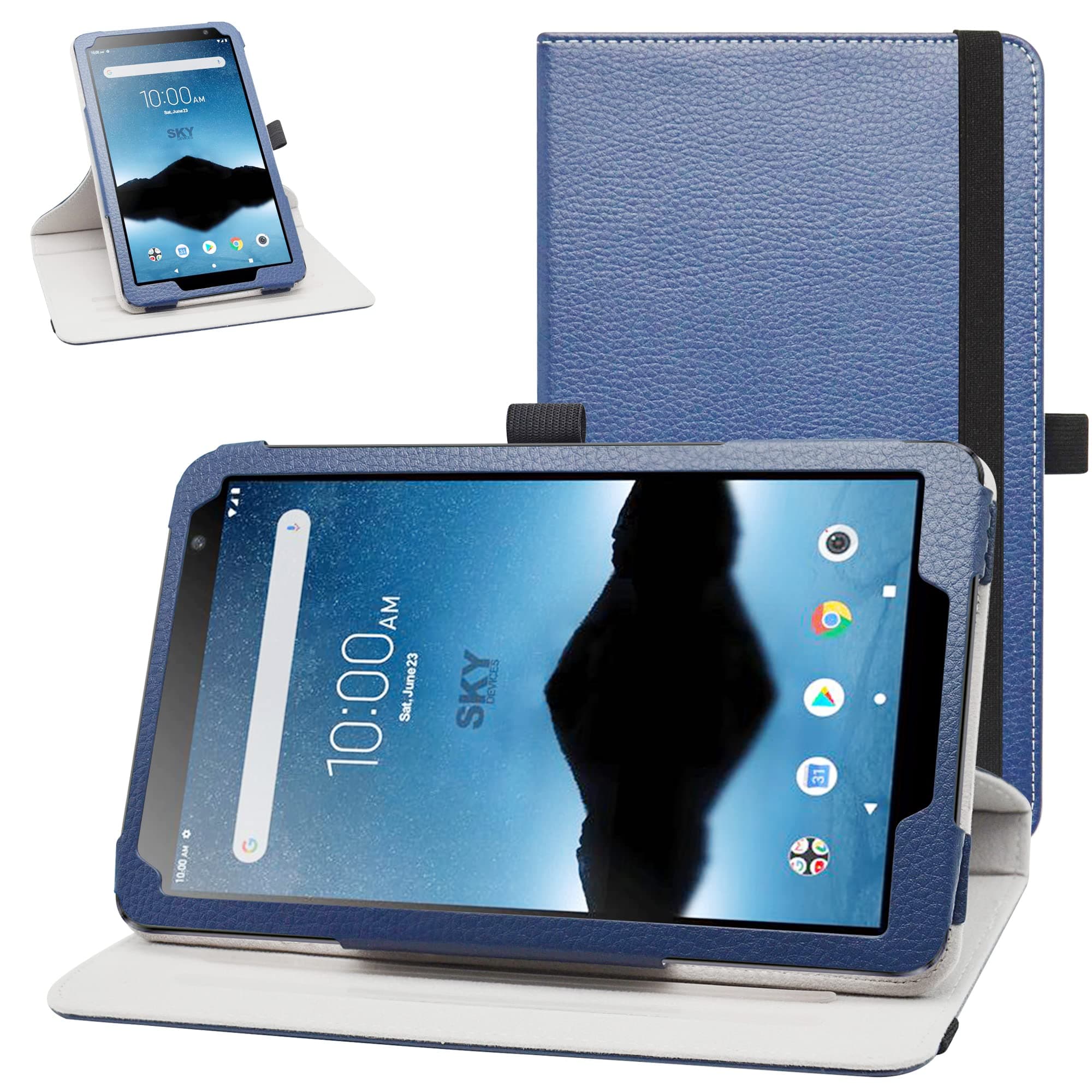Bige for Vortex Tab 8 4g Rotating Case,MAXWEST Nitro 8 Rotating Case,Sky Devices Elite Octa Rotating Case,Foxx T8 Plus Rotating Case,Pritom L8 Rotating Case,Blue