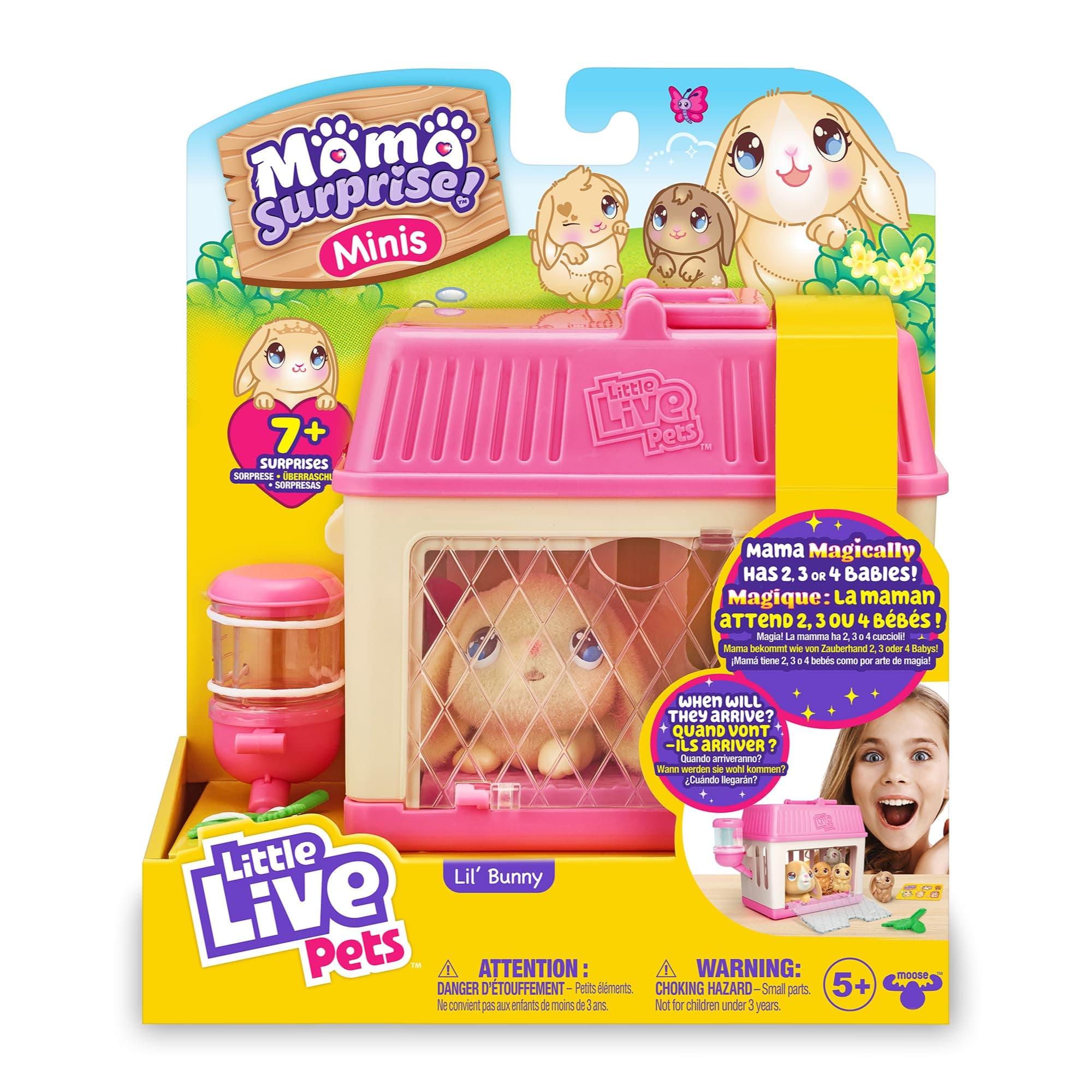 Little Live Pets - Mama Surprise Minis Bunny, Plush Bunny with Sounds and Movements, Who Has Babies, Interactive Pet, Toy for Boys and Girls +5 Years Old