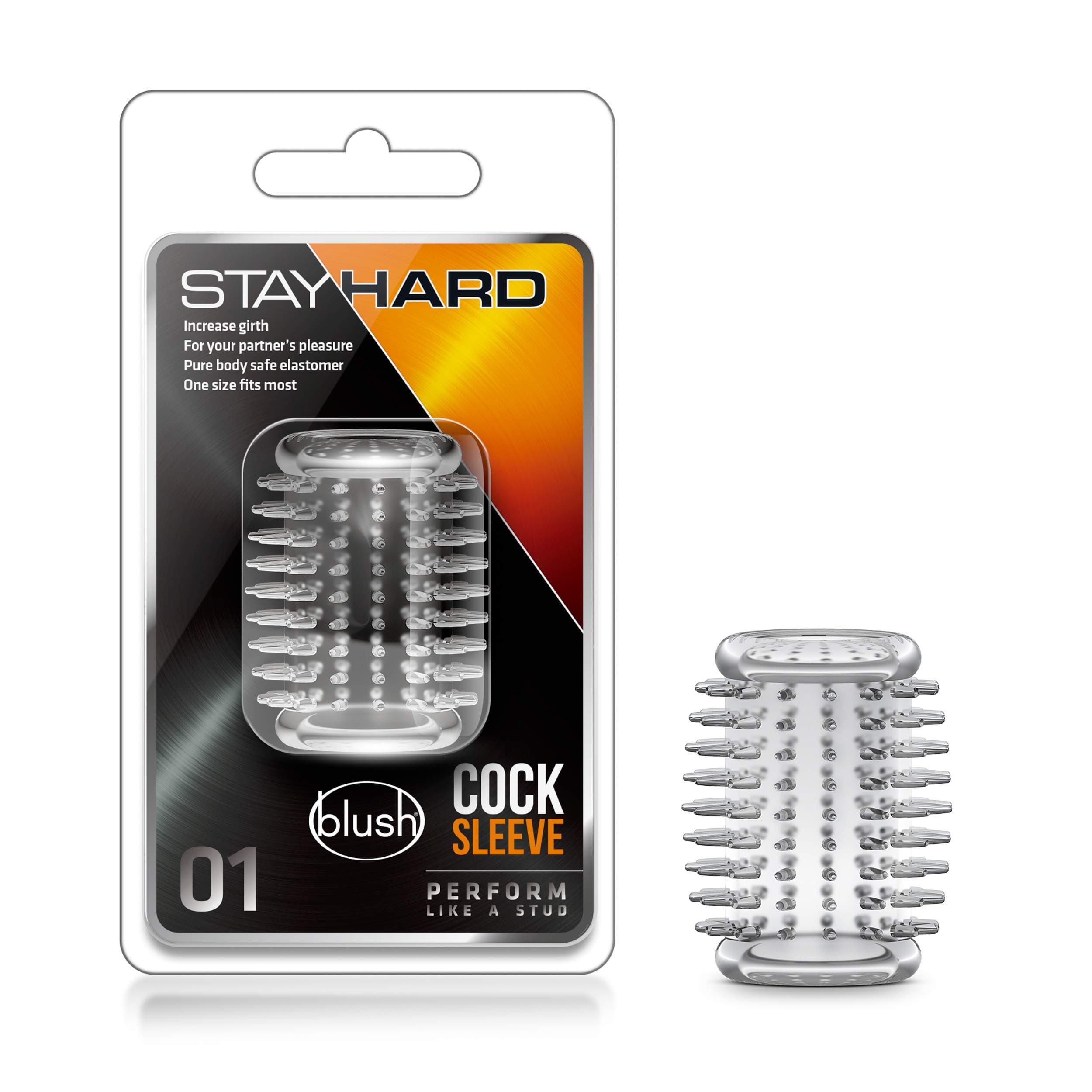 Male Enlargement Pleasure Enhancing Cock Sleeve - Soft Spiky Nubs(Clear)