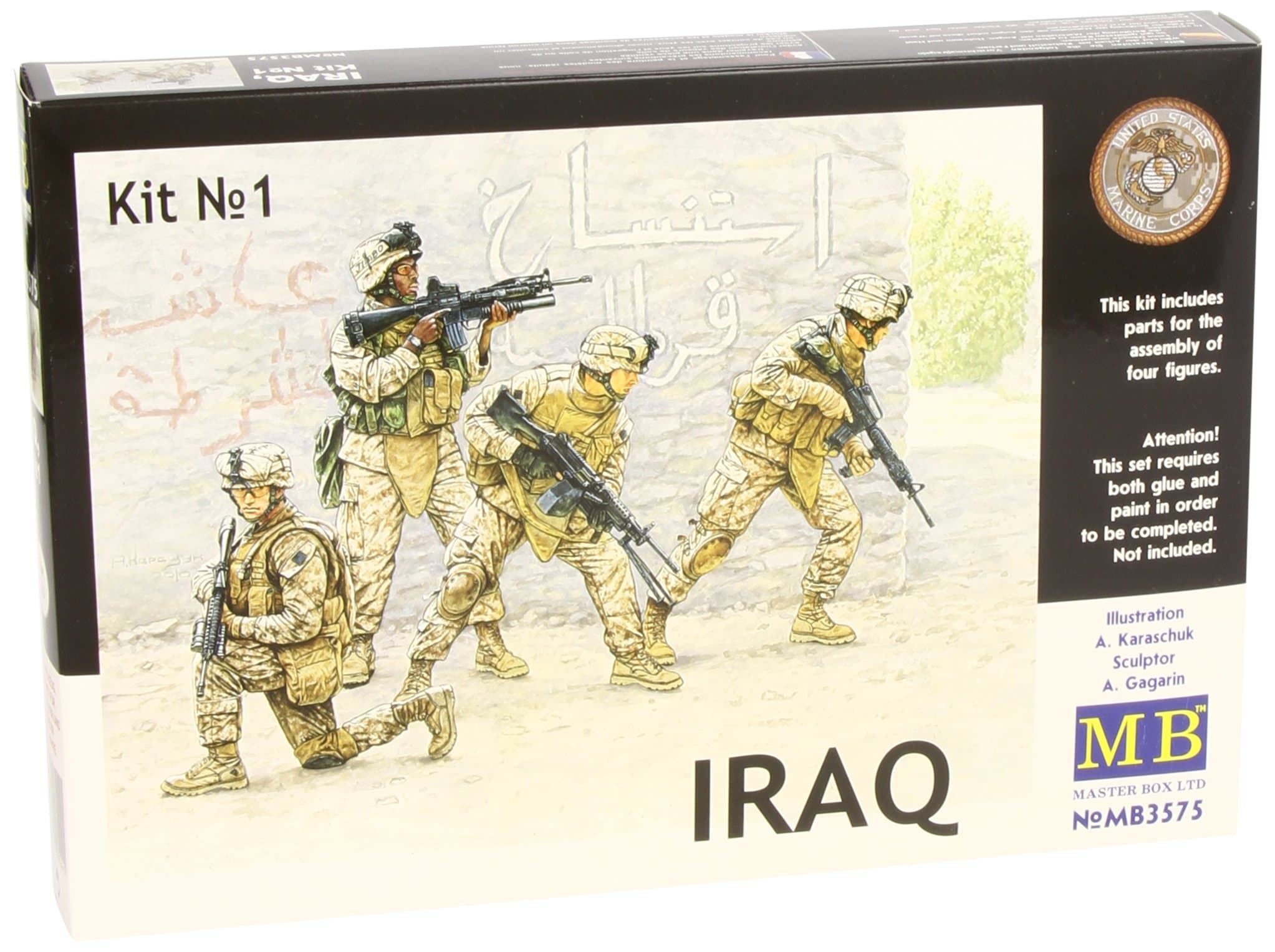 Masterbox 1:35 Scale Iraq Events, Kit 1 US Marines Assembly Parts, 13 x 13 x 38 millimetres