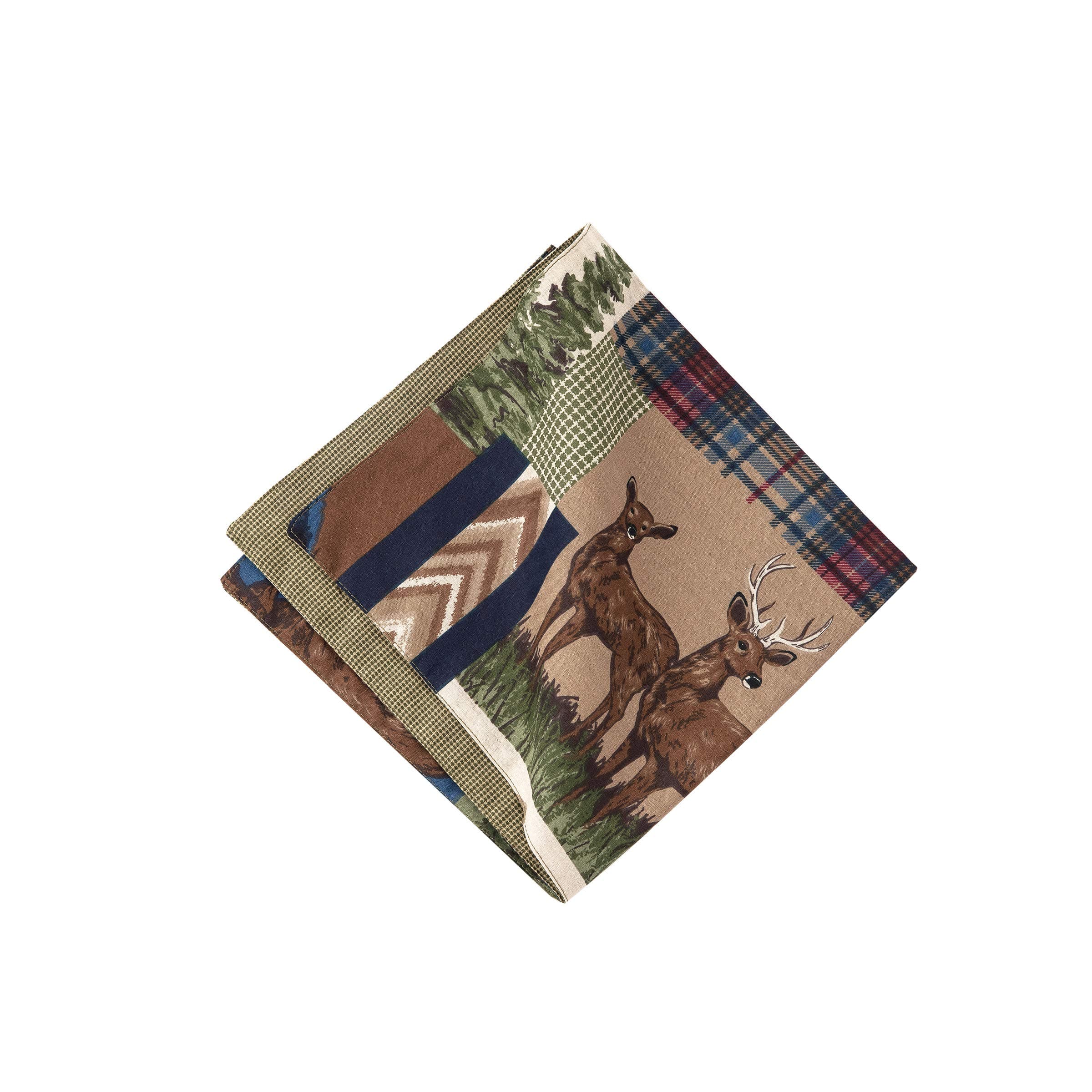 C&F Home Rutherford Napkin Oversized Reversible Cotton Dinner Cloth Napkin Rustic Lodge Deer Forest Set Of 6 Napkin Set of 6 Brown
