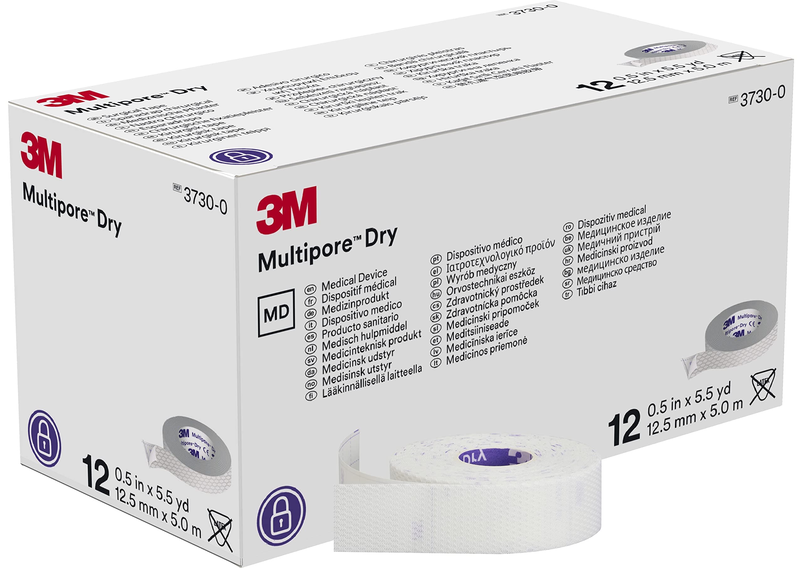 Multipore 3730-0 3M Dry Surgical Tape (Pack of 12)