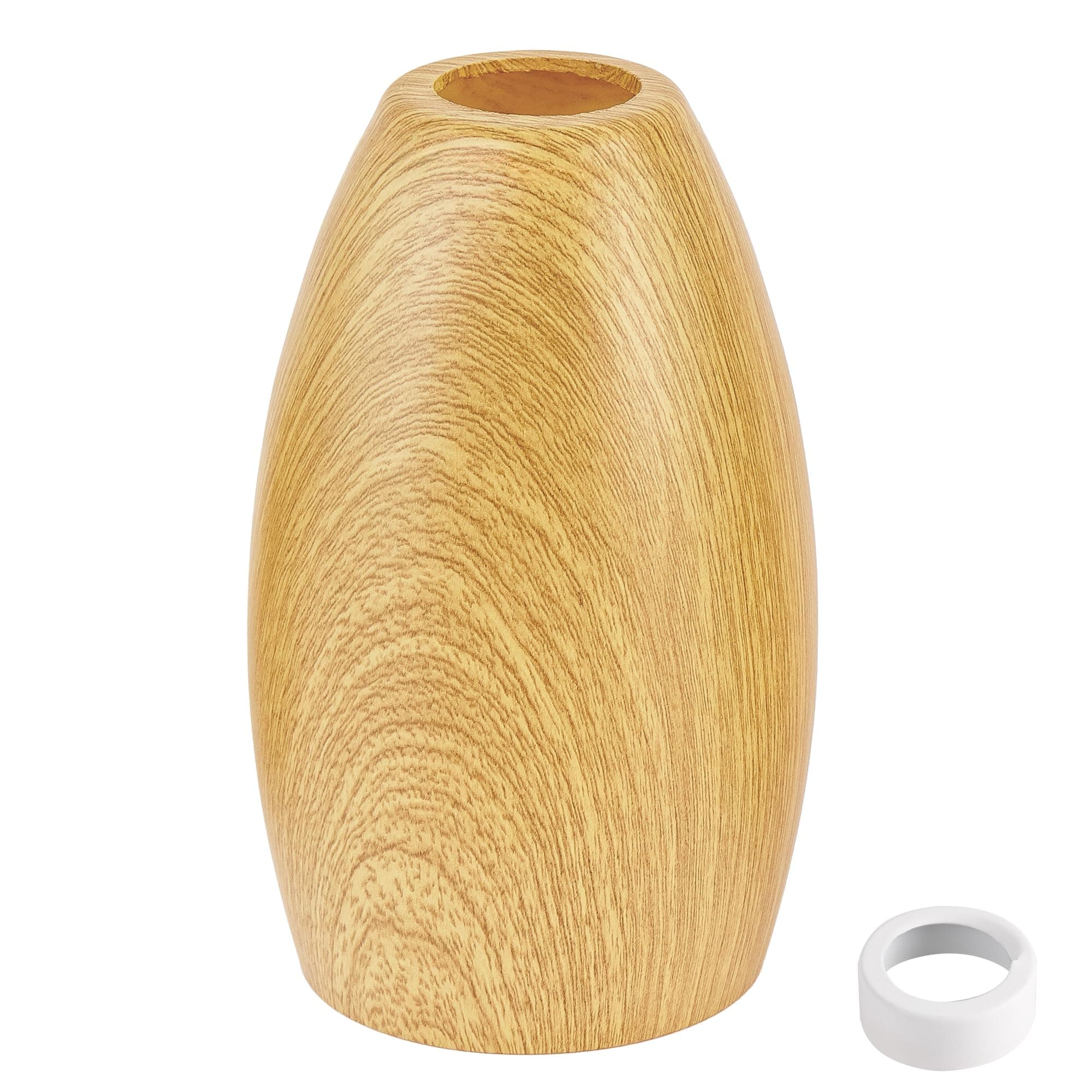 Viinew Glass Pendant Lamp Shade 4.72" Handblown Art Walnut Wood Glass Chandeliers Cover Mini Oval Light Shade Replacement Shade Only Light Fixtures for Kitchen Island Dining Room,Foyer,Hallway 1-Pack