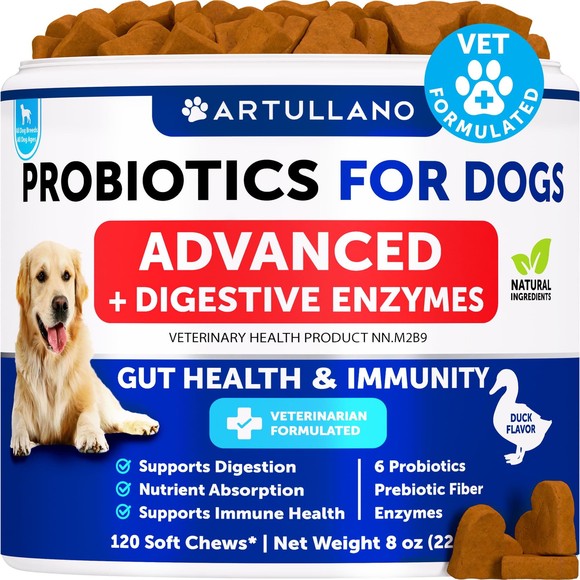 Probiotics for Dogs - 120 Chews - Dog Yeast Probiotic - Dog Probiotics