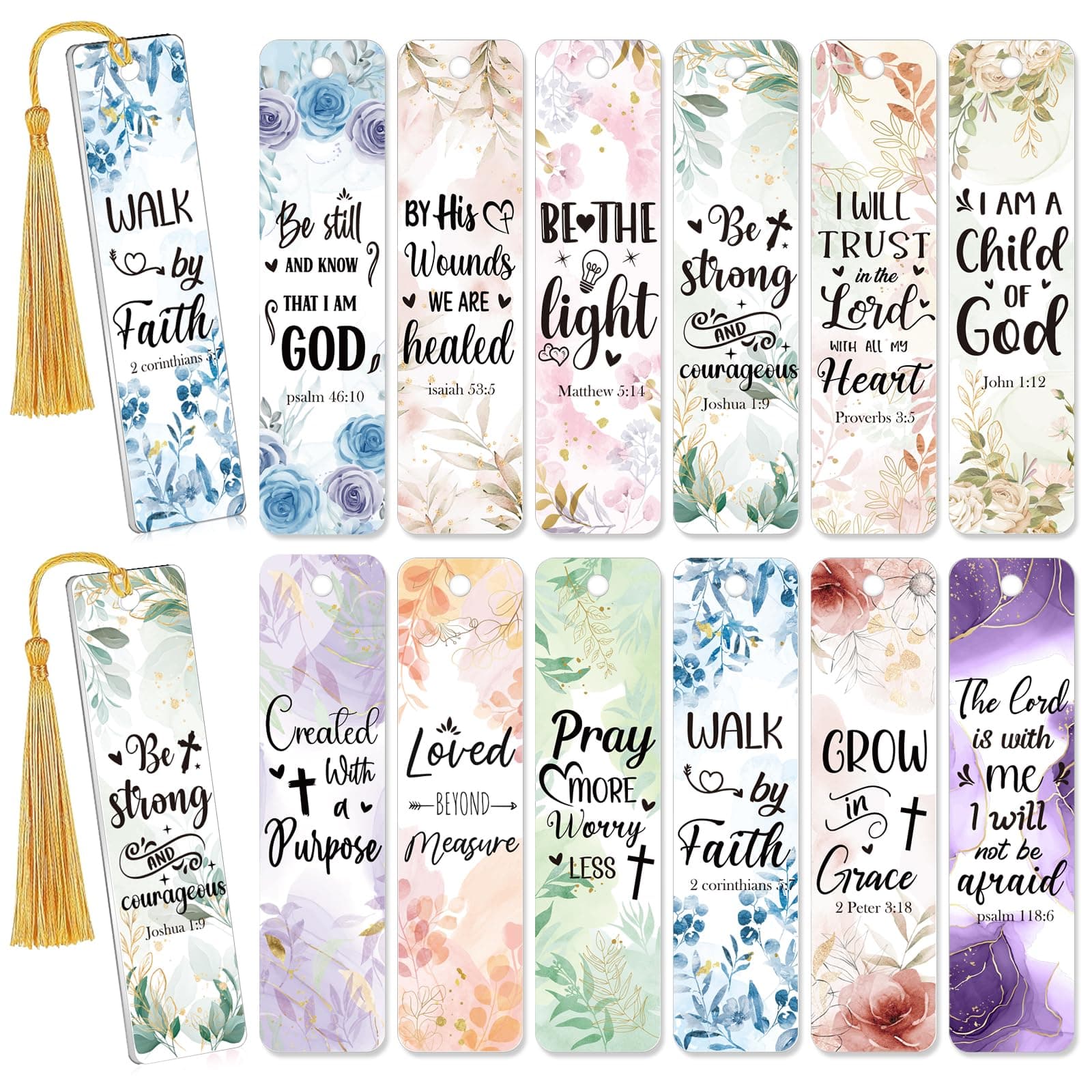 AFRITEE UV DTF Bookmark Wraps - 24 Sheets Pray More Worry Less Bible Verse Double Sided Uvdtf Sticker for Acrylic Bookmark Decor, Christian Motivational Quotes Tumbler Sticker Religious Gifts for Mom
