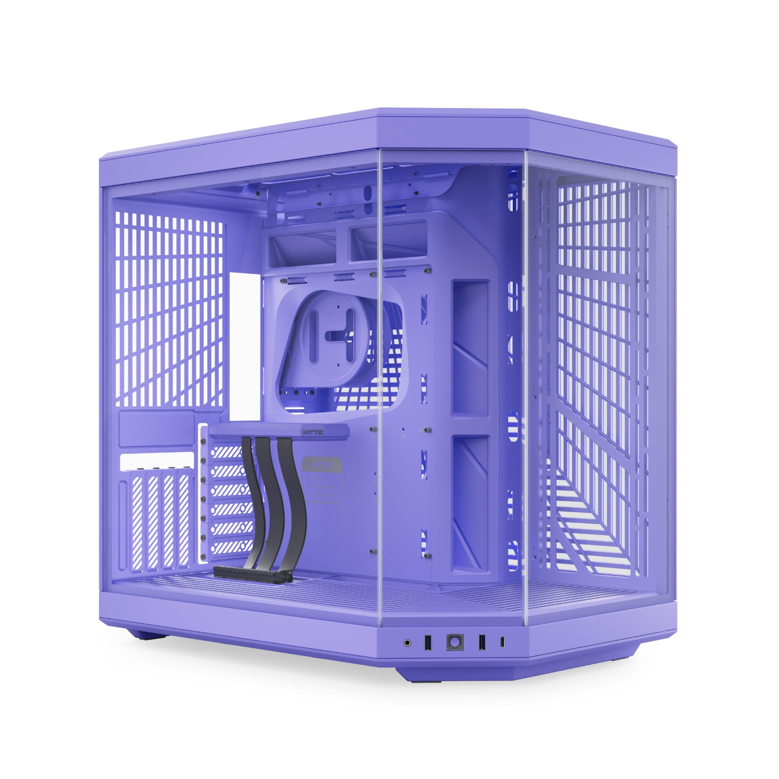 HYTE Y70 Mid-Tower ATX Gaming PC Desktop Case - Panoramic Tempered Glass - Dual Chamber - High Airflow Chassis - PCIE 4.0 Riser Cable Included - New Modern Aesthetic - Taro Milk (Purple)