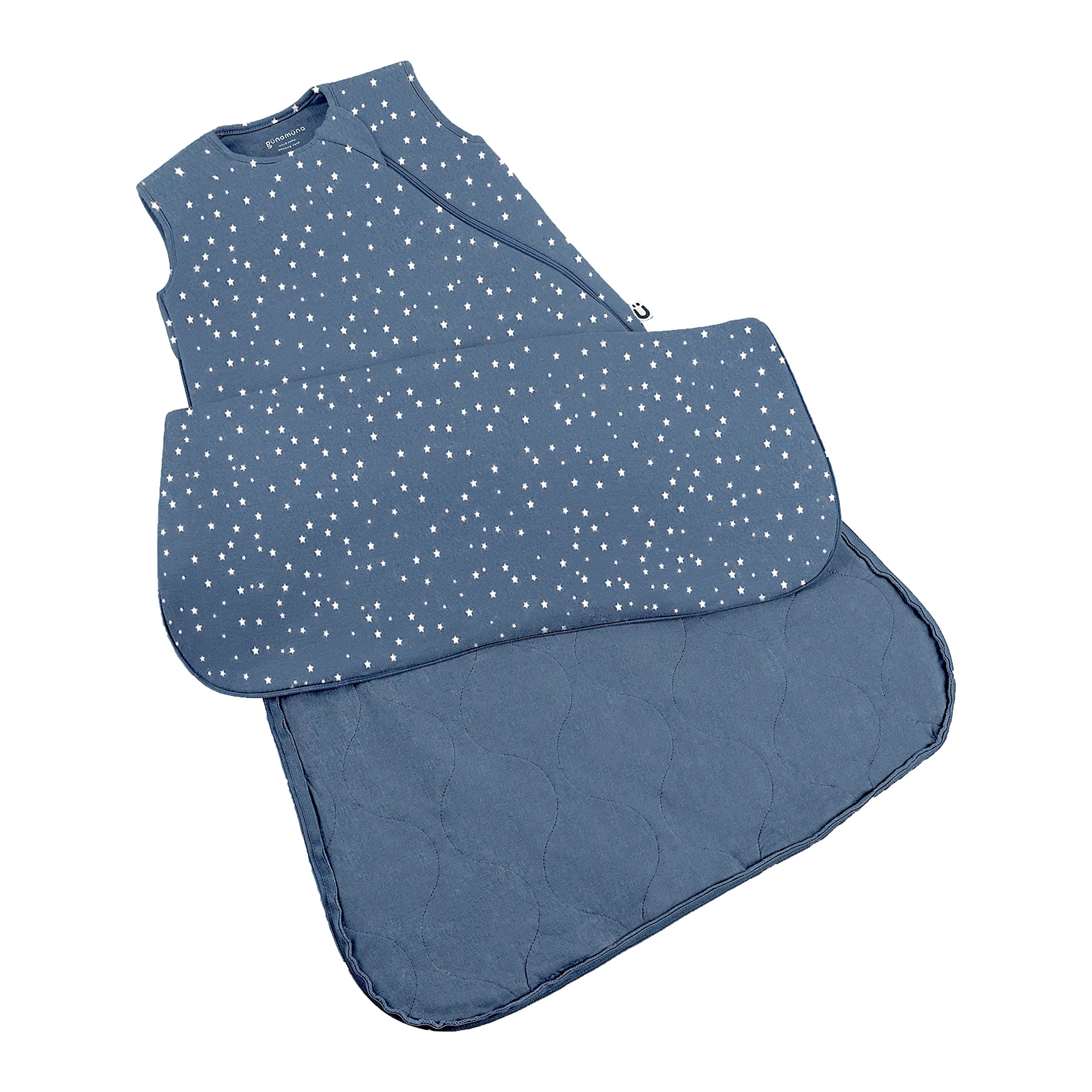 GUNAMUNA Unisex Baby Wearable Blanket | Sleep Bag with Diaper Zipper | Duvet Bamboo | 1 TOG | Dream | 3-9 Months