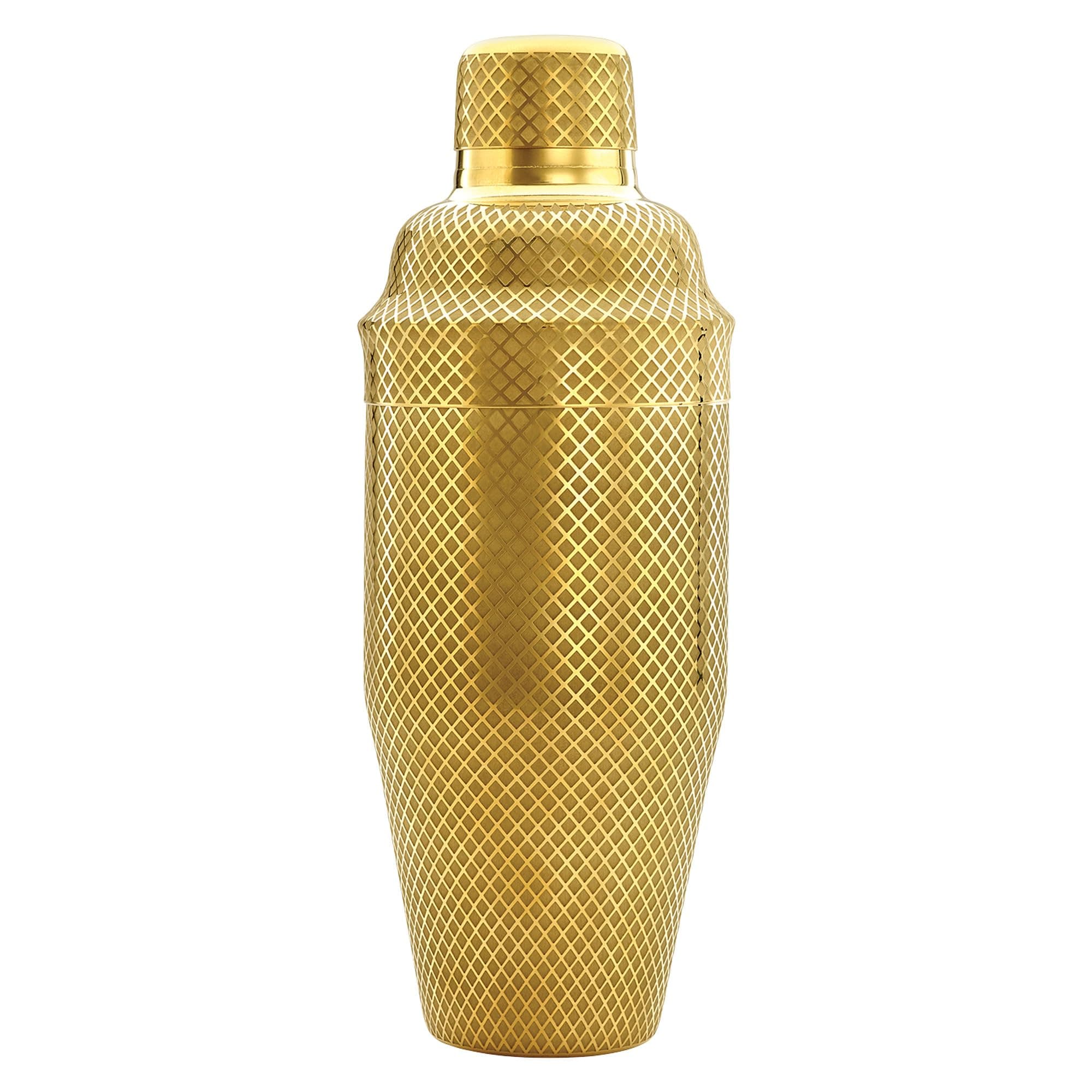 Barfly Gold 3-Piece Japanese Cocktail Shaker Set (24 Oz/700ml) Plated-Diamond Lattice, One Size