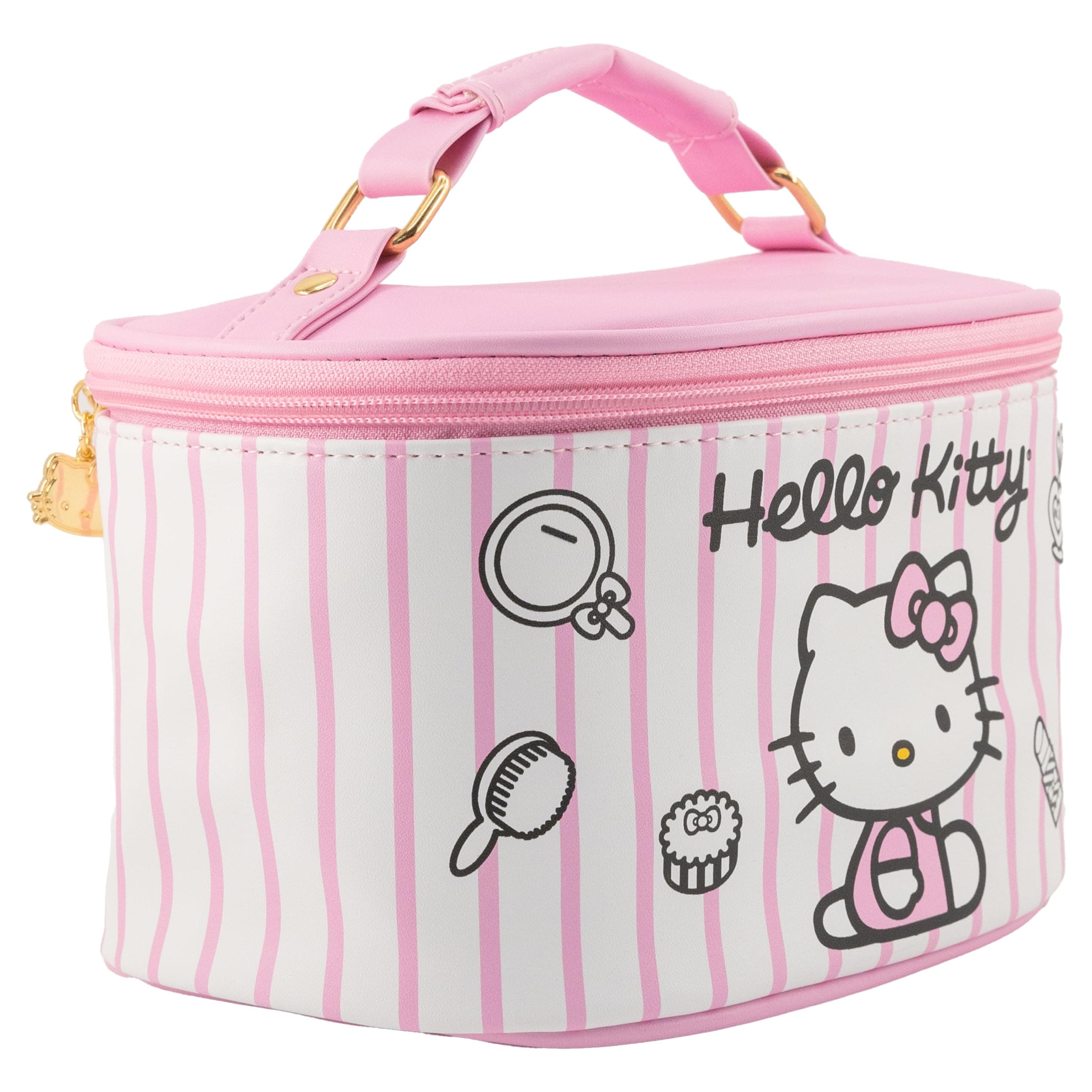 Sanrio Hello Kitty Makeup Bag – Makeup Organizer, Travel Toiletry Bag for Women & Girls | Cute Cosmetic Bag, Train Case for Kids, Travel Bag, Toiletry Bag for Women, Make up Storage | Ages 3+