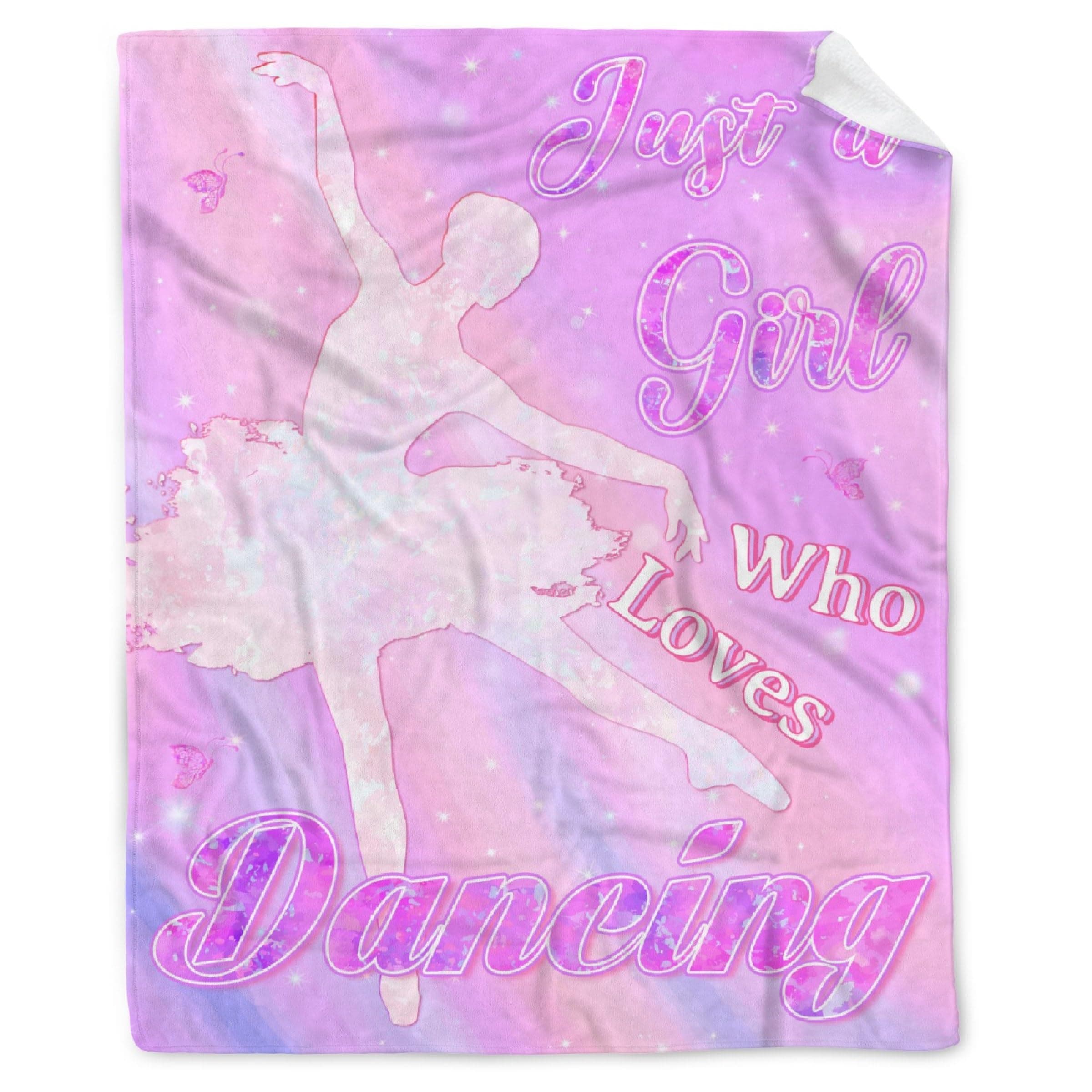 Just A Girl Who Loves Dancing Blanket Dance Gifts for Girls Women Soft Cozy Lightweight Purple Fantasy Throw Blankets for Couch Bed Sofa Unisex Medium 60×50in for Teen