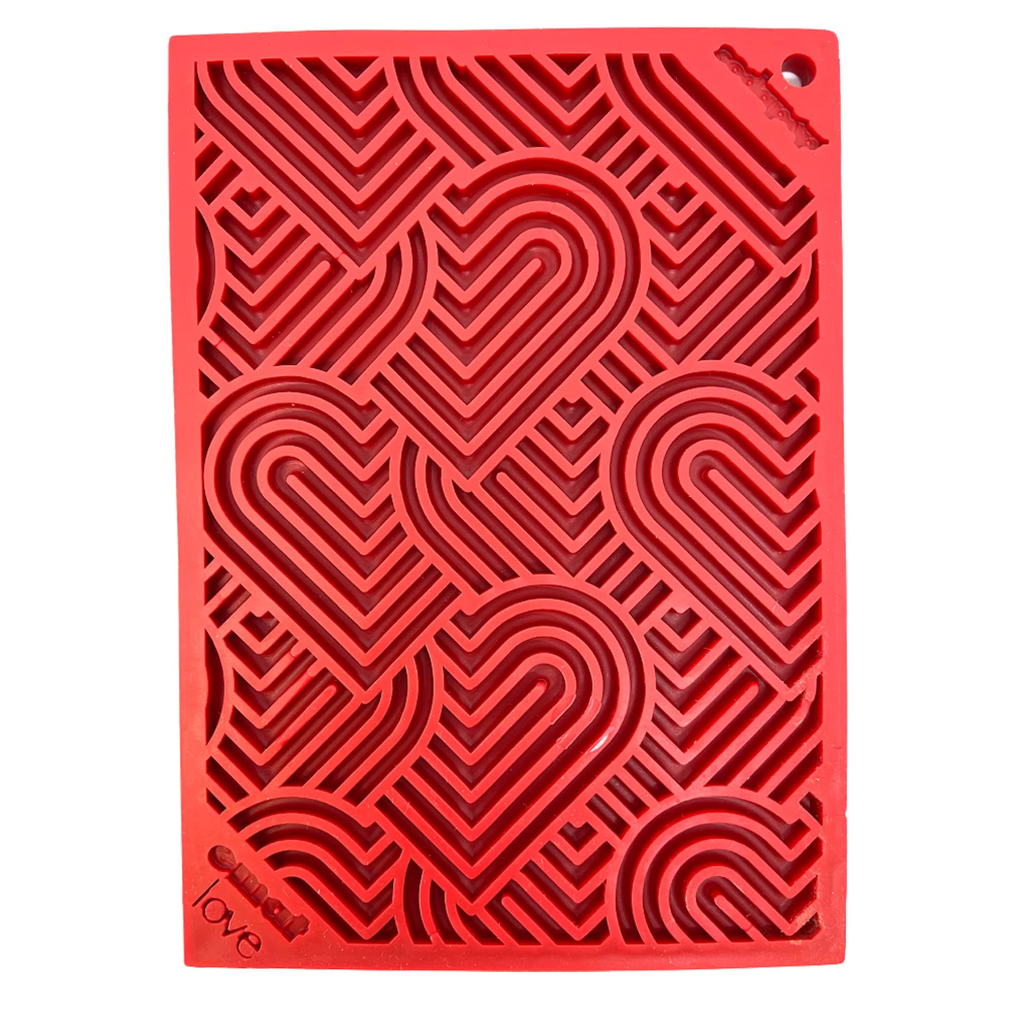 SodaPup Love eMat – Durable Lick Mat Feeder Made in USA from Non-Toxic, Pet-Safe, Food Safe Rubber for Mental Stimulation, Avoiding Overfeeding, Fresh Breath, Digestive Health, Calming, & More