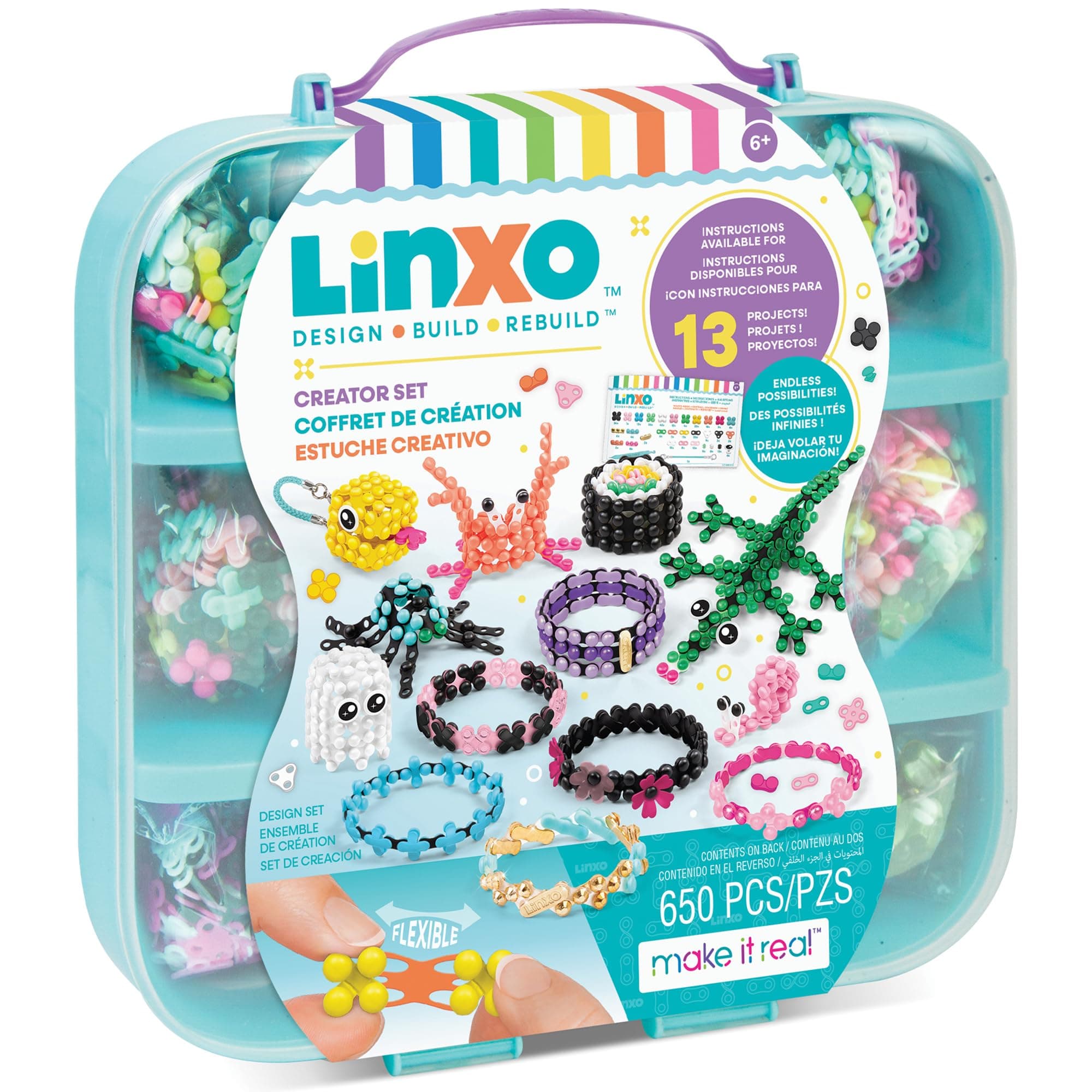 Make It Real LinXo Creator Set with Storage | Design Build Rebuild | 13 Projects