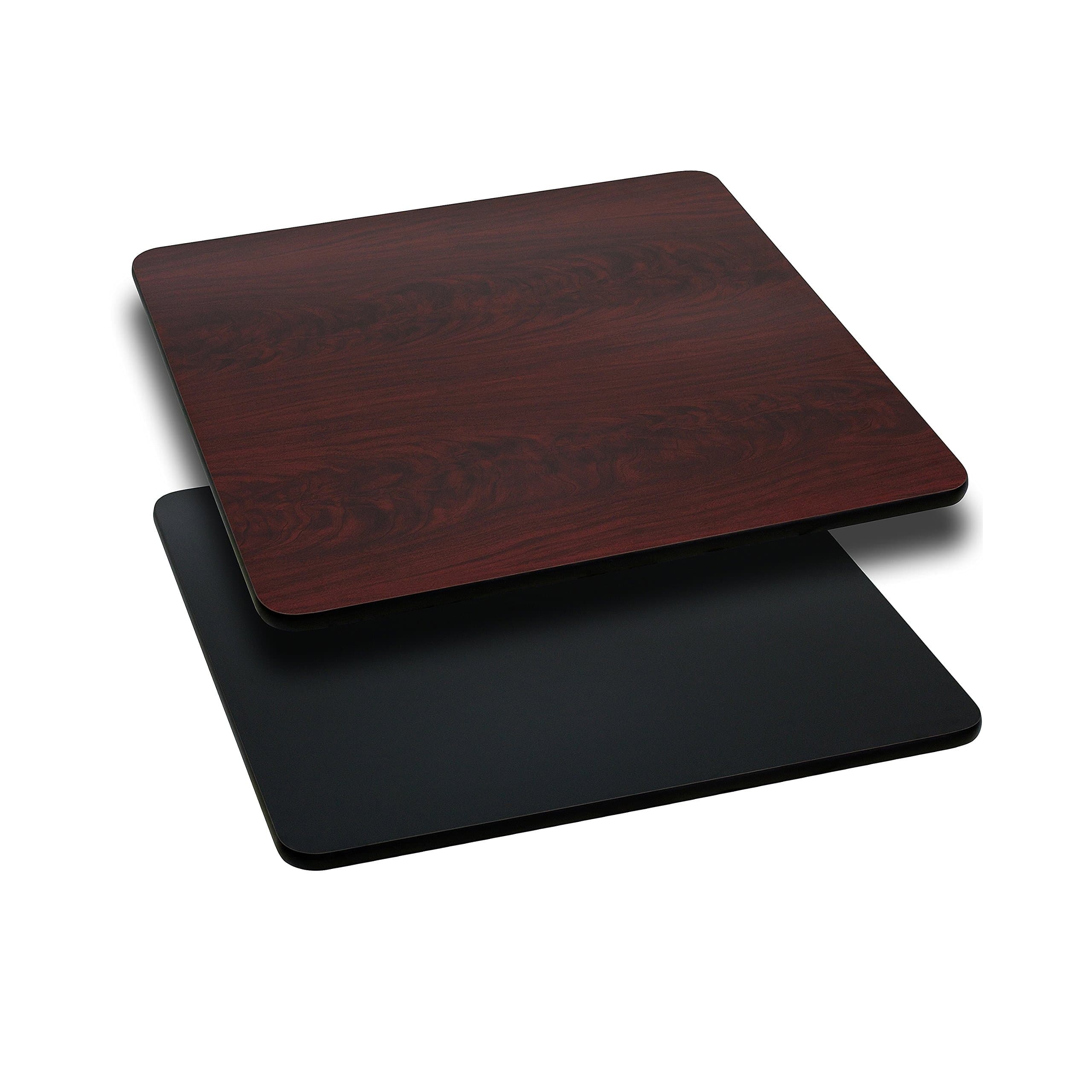 Flash Furniture Glenbrook 30'' Square Table Top with Black or Mahogany Reversible Laminate Top