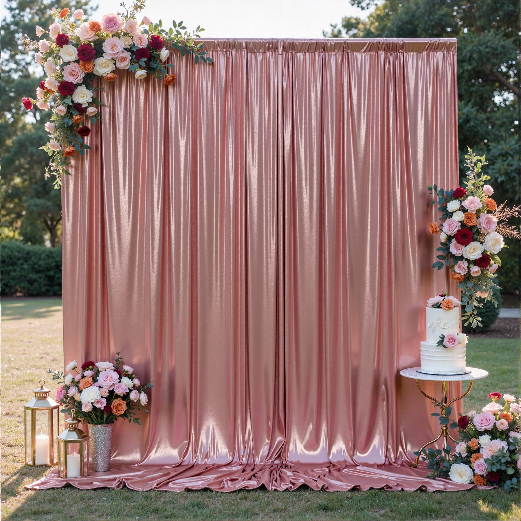 20x10FT Rose Gold Sequin Backdrop Curtain for Party - 4 Panels 5x10FT Wrinkle-Free Shimmer Drapes for Birthday, Wedding, Christmas, Decorations & Photography