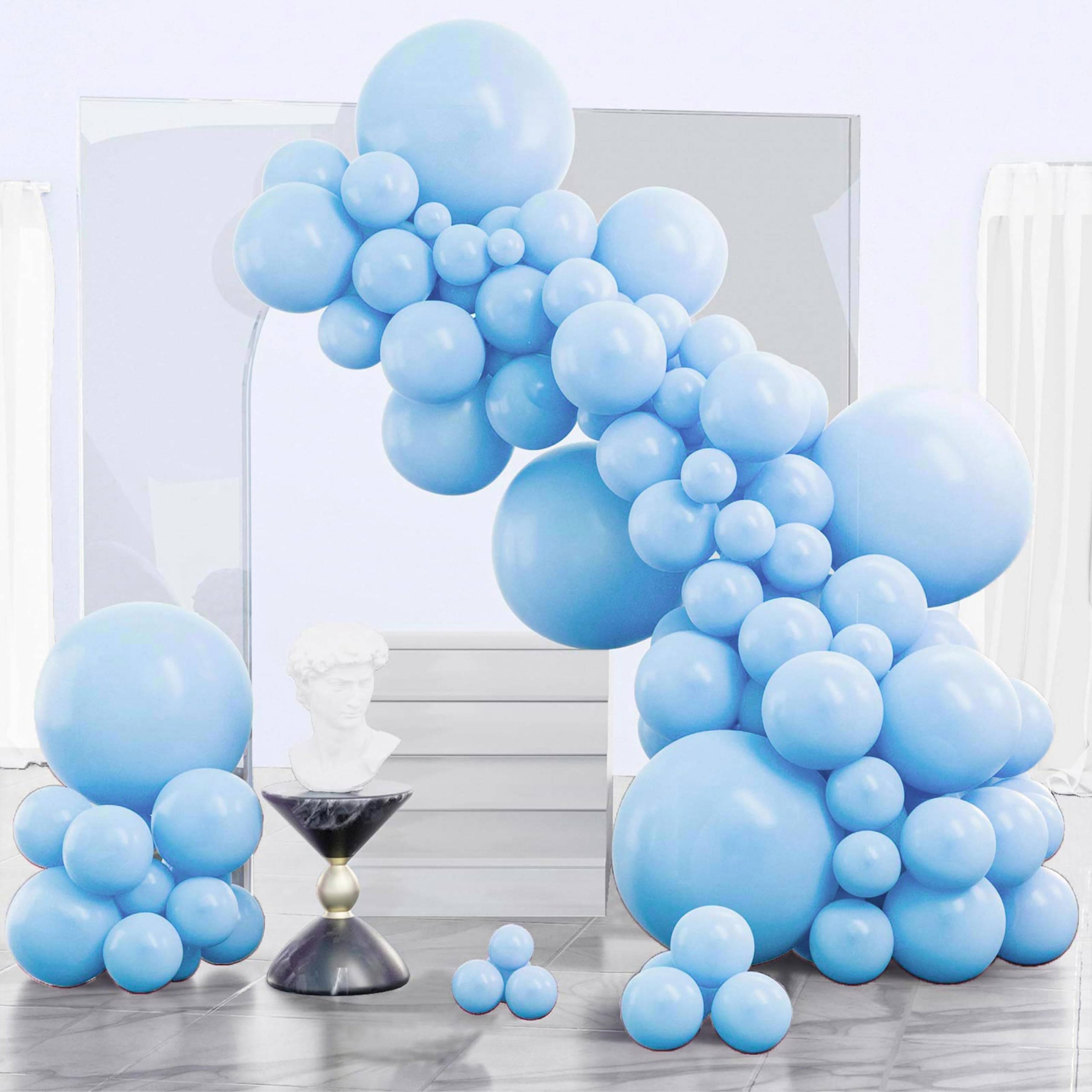 PartyWoo Blue Balloons 140pcs Different Sizes of 18 12 10 5 Inch Balloon Arch Kit Garland for Birthday Gender Reveal Boy Baby Shower Graduation Bachelorette Party Decorations Blue-Y4