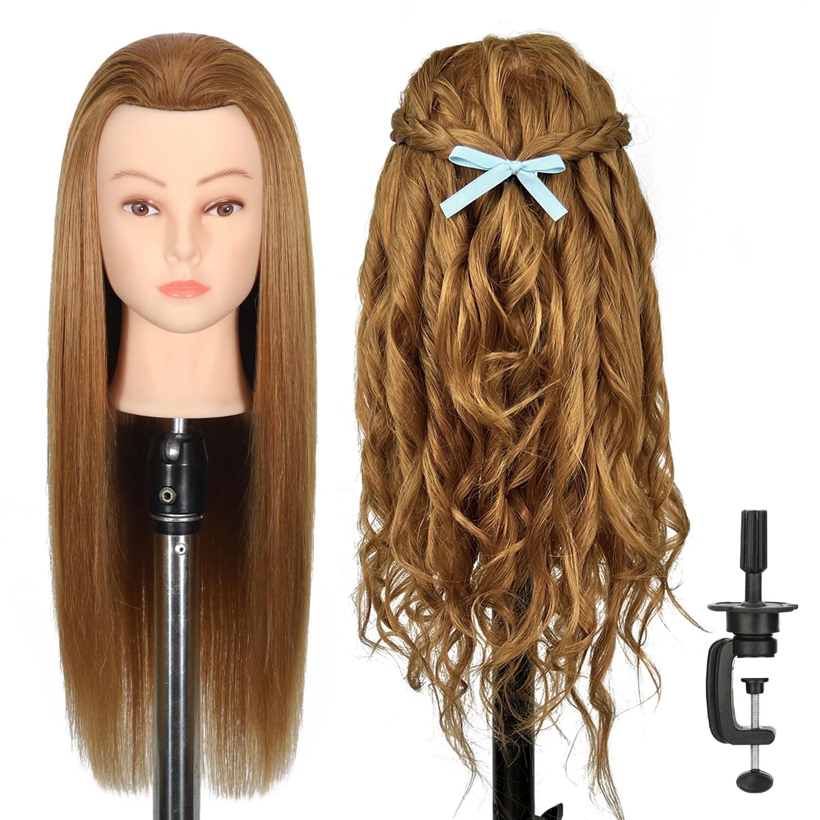 ZOMOI Mannequin Head 80% Human Hair for Cosmetology Practice