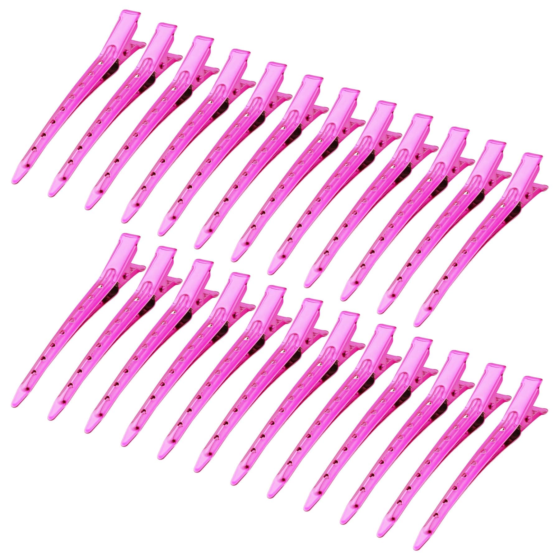 Bantoye 24Packs Duck Bill Clips 3.35 Inch Metal Alligator Clip, Bright Pink
