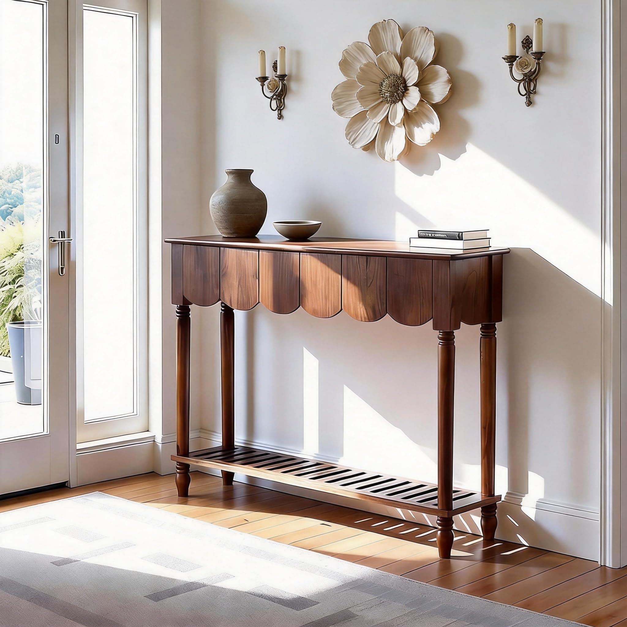 UACSYBH Wood Console Table with 3 PCS Drawers, Narrow Entryway Table with Storage Shelf, Mid-Century Hallway Accent Table, Behind Couch Sofa Table for Living Room (33" - 2 Drawers)