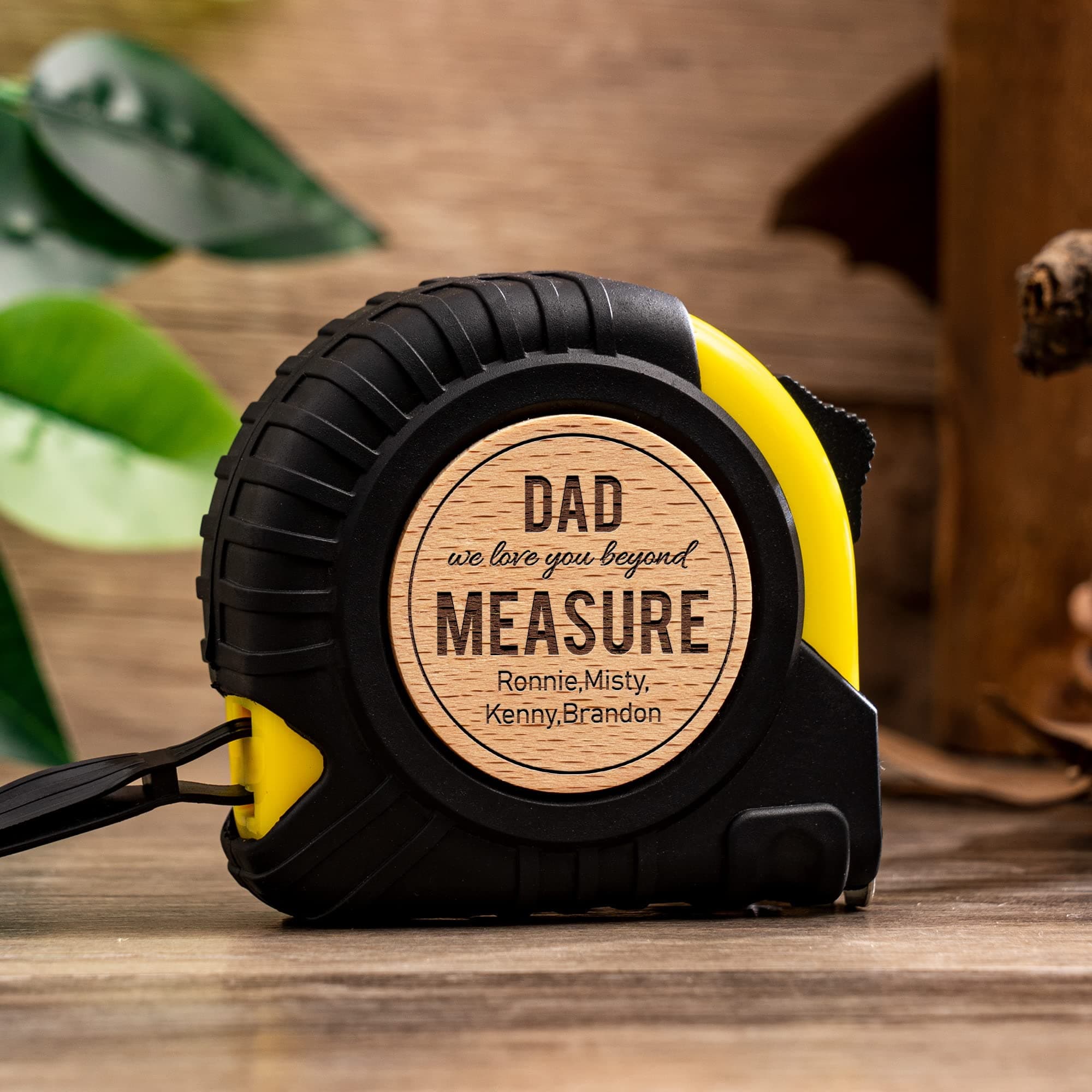 Personalized Tape Measure, Engraved Tape Measure, Gift for Dad Grandpa, Fathers Day Gift, No One Measures Up to You, Loved Beyond Measure (Beech)