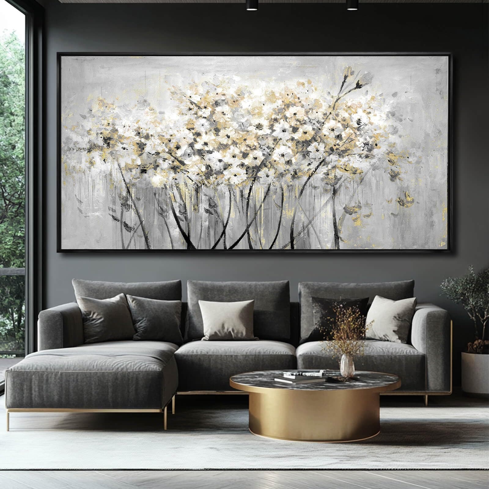 VAYIMDH Green Wall Art Flowers Wall Decor Floral Paintings Extra Large Artwork Arts Nature Pictures for Home Office 36"x70"