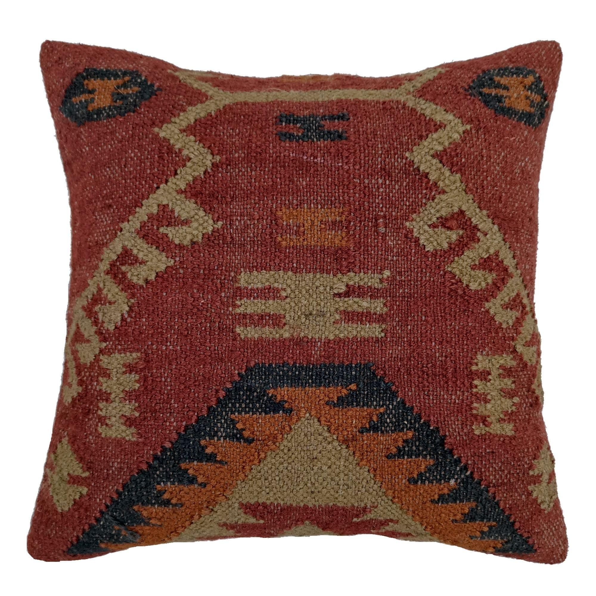 Trade Star Indian 70% Jute 30% Wool Cushion Cover Vintage Desinger Cushion Cover Decorative Throw Pillows Handwoven Rug Kilim Pillow Cover 18x18 Boho Home Decor Vintage Pillow Case (Pattern 2)