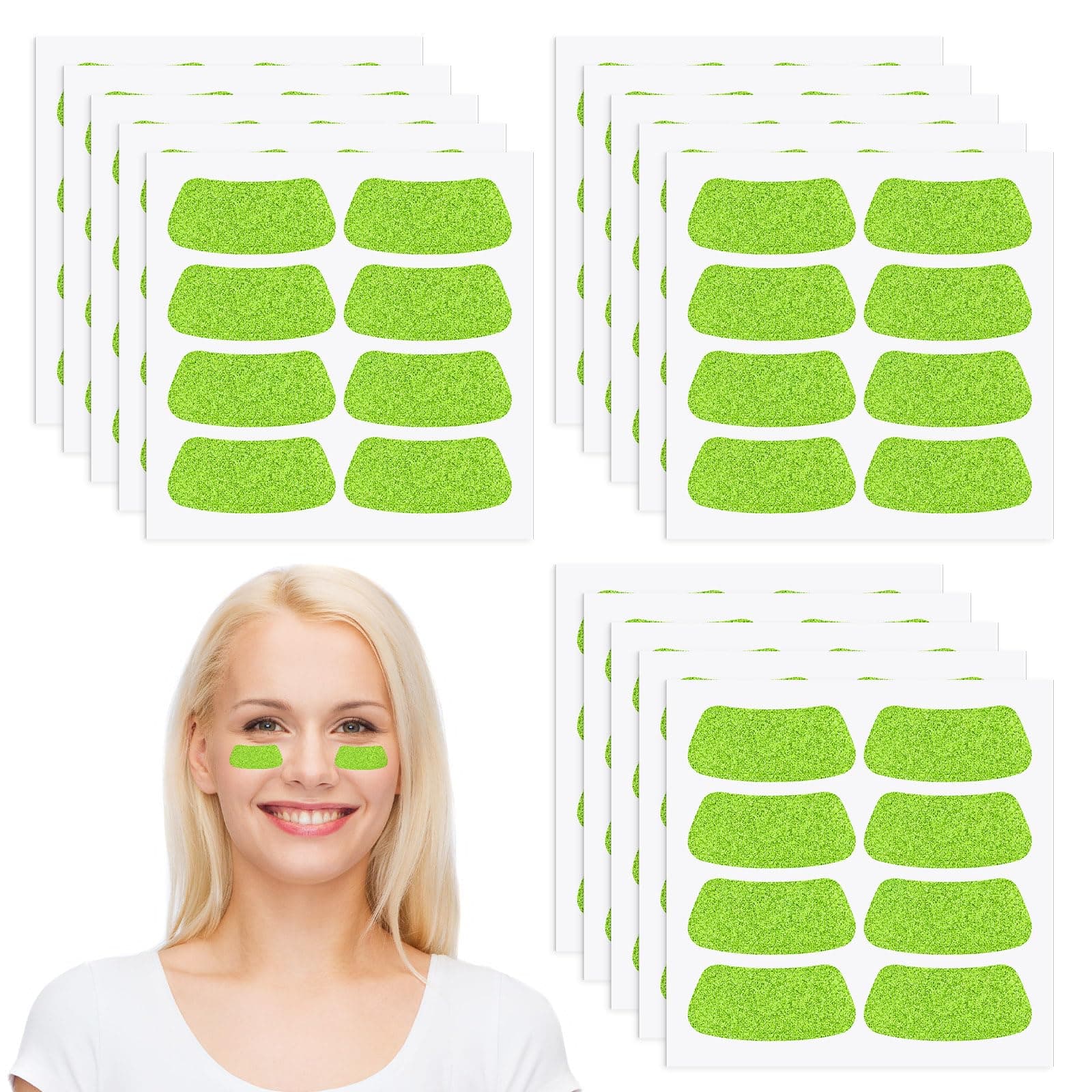 Cholemy 120 Pairs Eye Black Stickers,Glitter,Neon Green