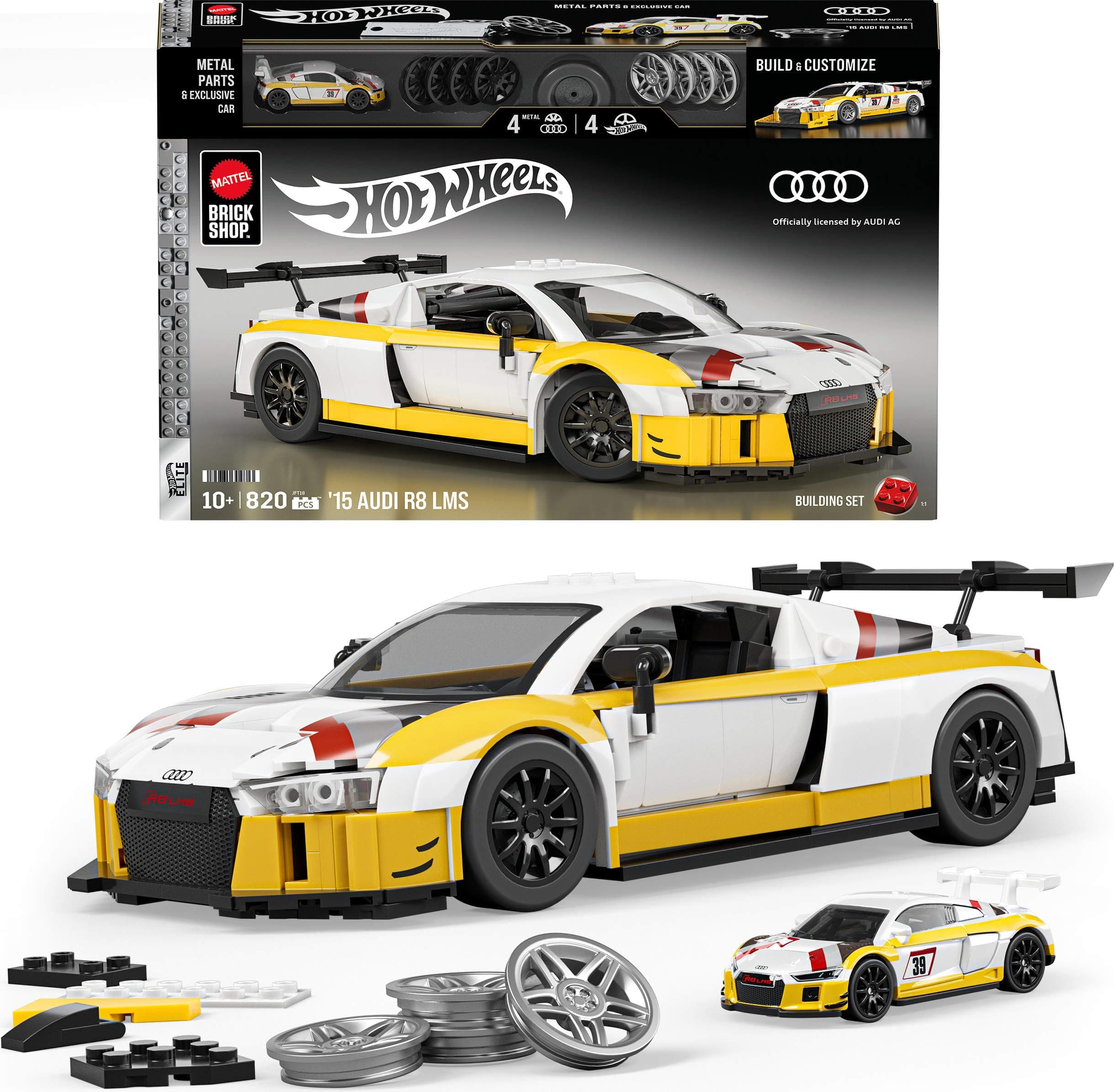 Mattel Brick Shop Hot Wheels Elite Series ’15 Audi R8 LMS Building Set