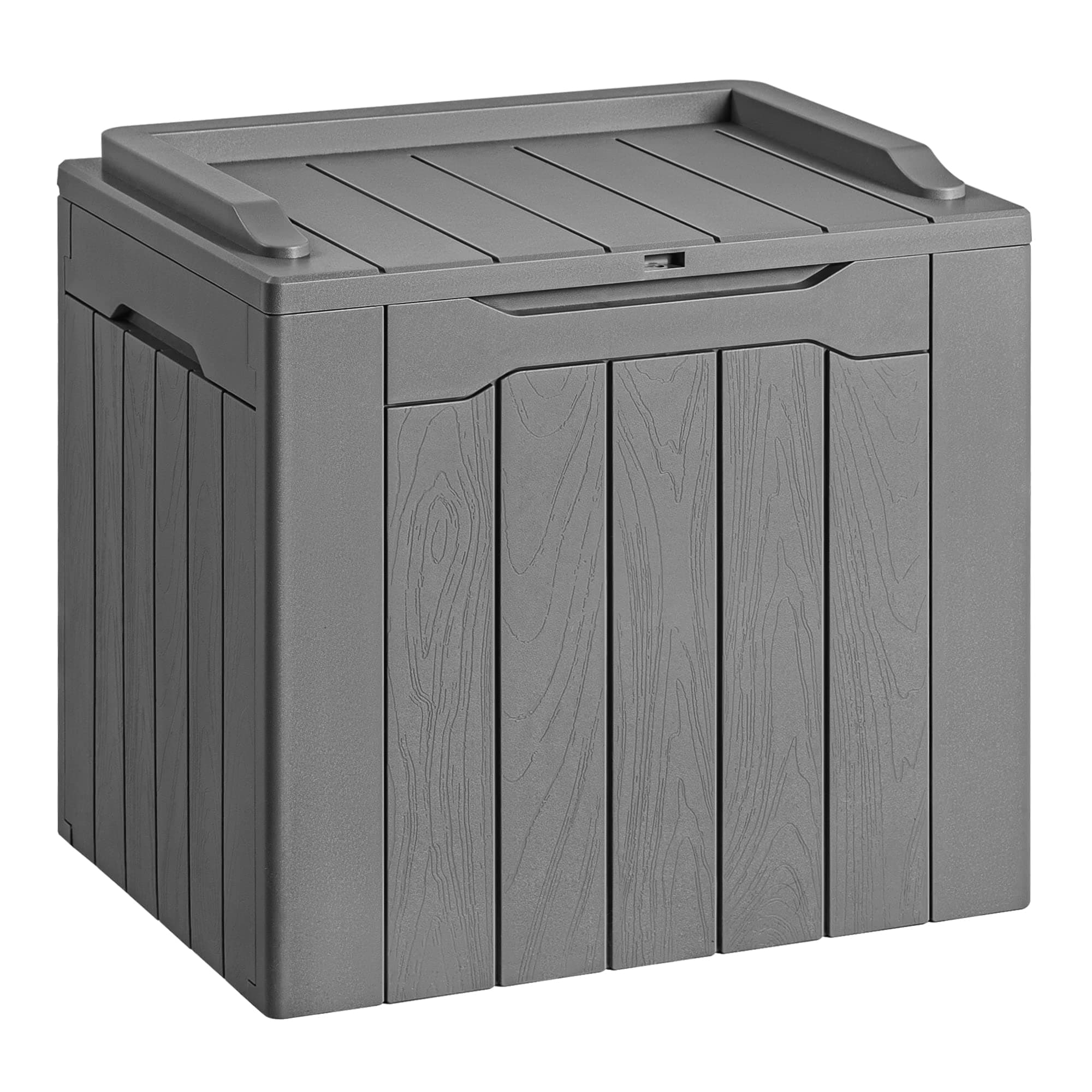 Devoko 30 Gallon Resin Deck Box, Waterproof Outdoor Storage Bench, Lockable