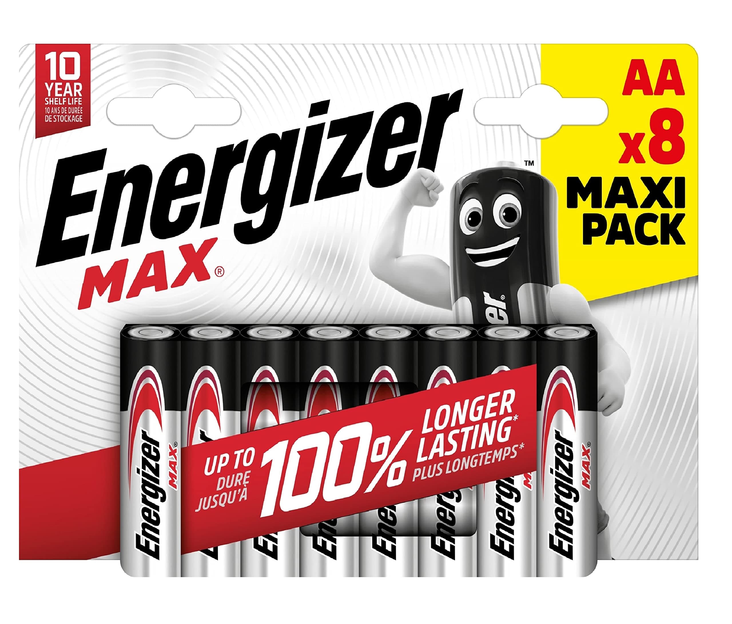 Energizer MAX Alkaline AA Batteries, 8 Each