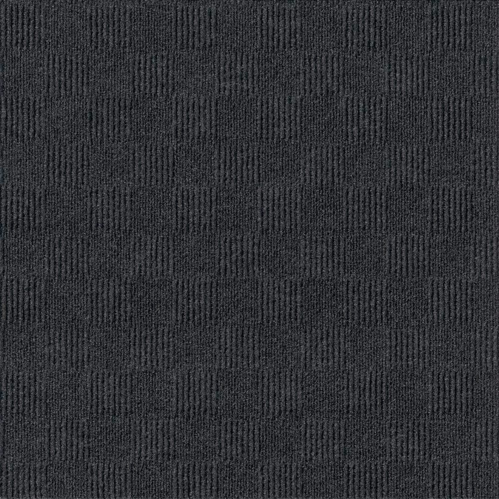 24"x 24" Carpet Tile Peel and Place - Crochet (Black) (60sq.ft.) 15 Tiles