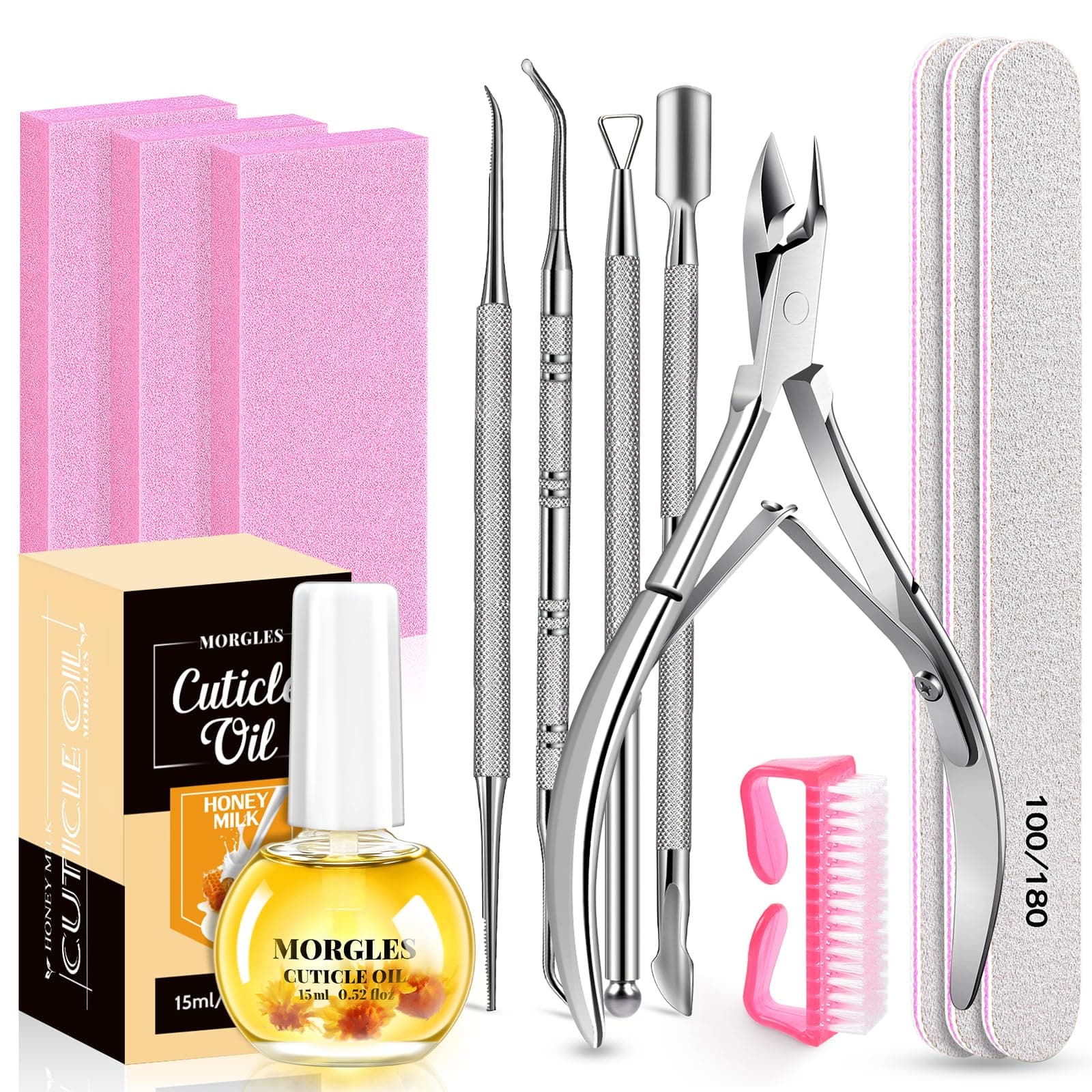 MORGLES Nail File and Buffer Blocks with Nail Care Kit