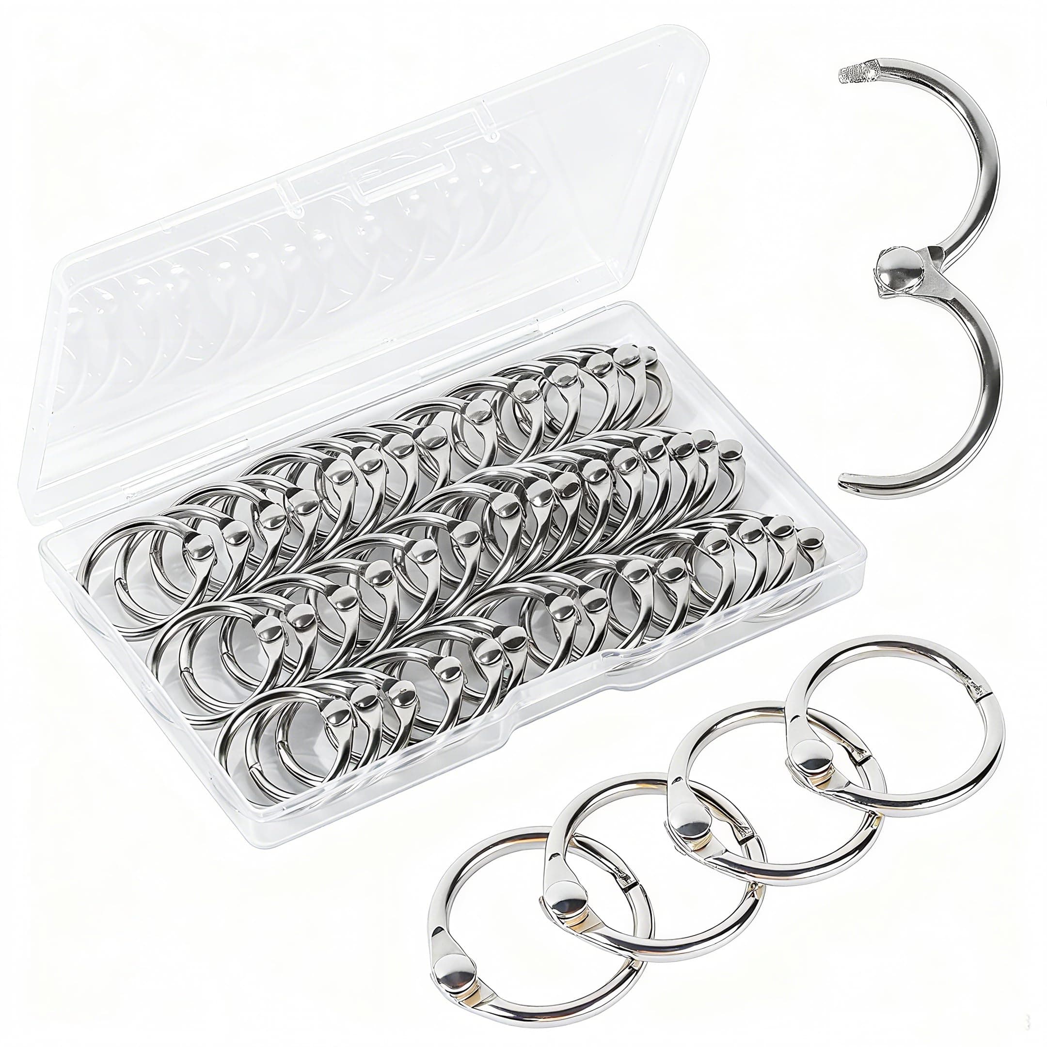 Small Binder Rings 1/2 inch 50 Pcs Mini Book Rings Small Key Rings Metal Loose Leaf Binder Rings for Index Cards (50PCS)