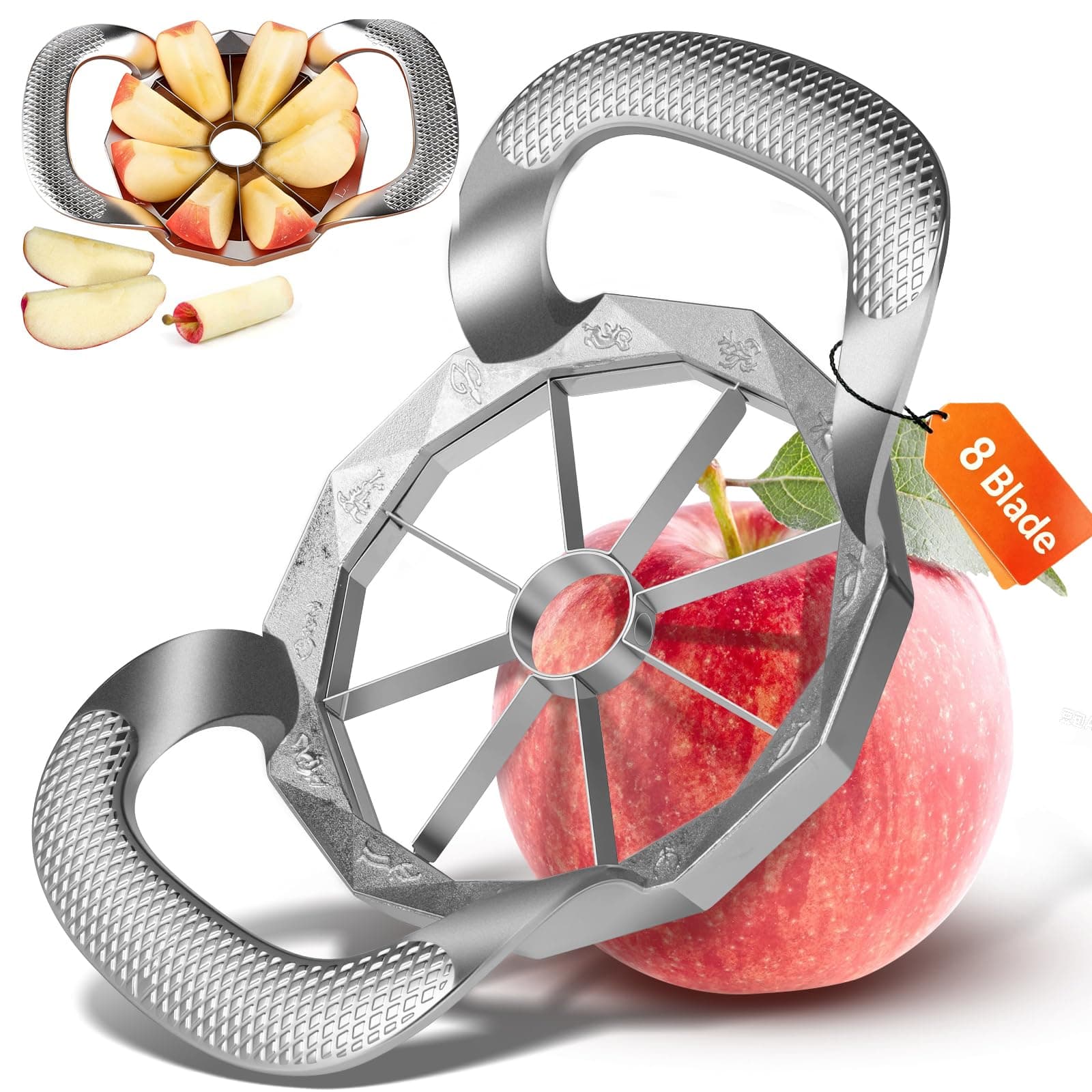 Heavy-Duty 8-Blade Apple Slicer Corer, Stainless Steel Cutter