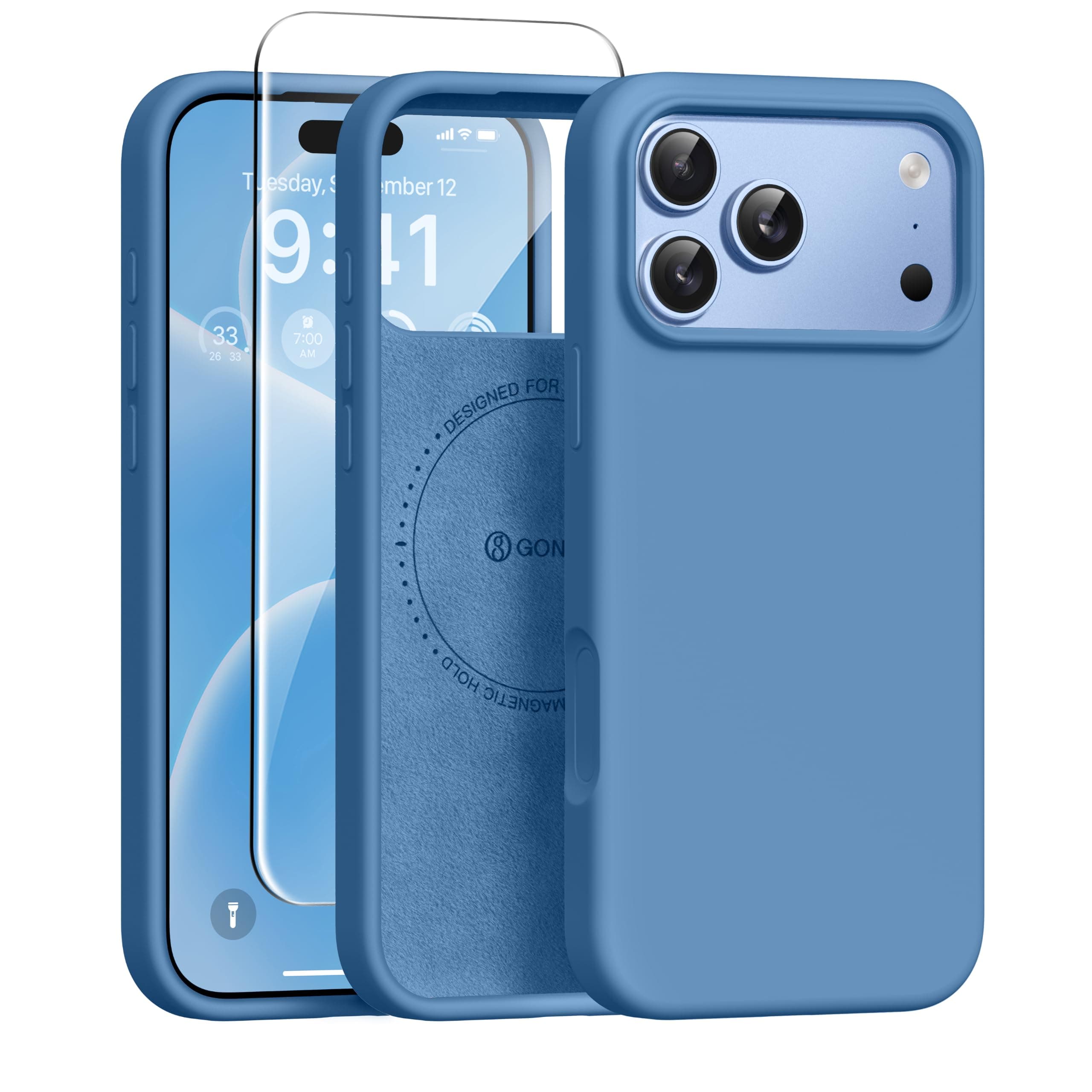 GONEZ for iPhone 18 Pro Max Case/iPhone 17 Pro Max Case, Lake Blue