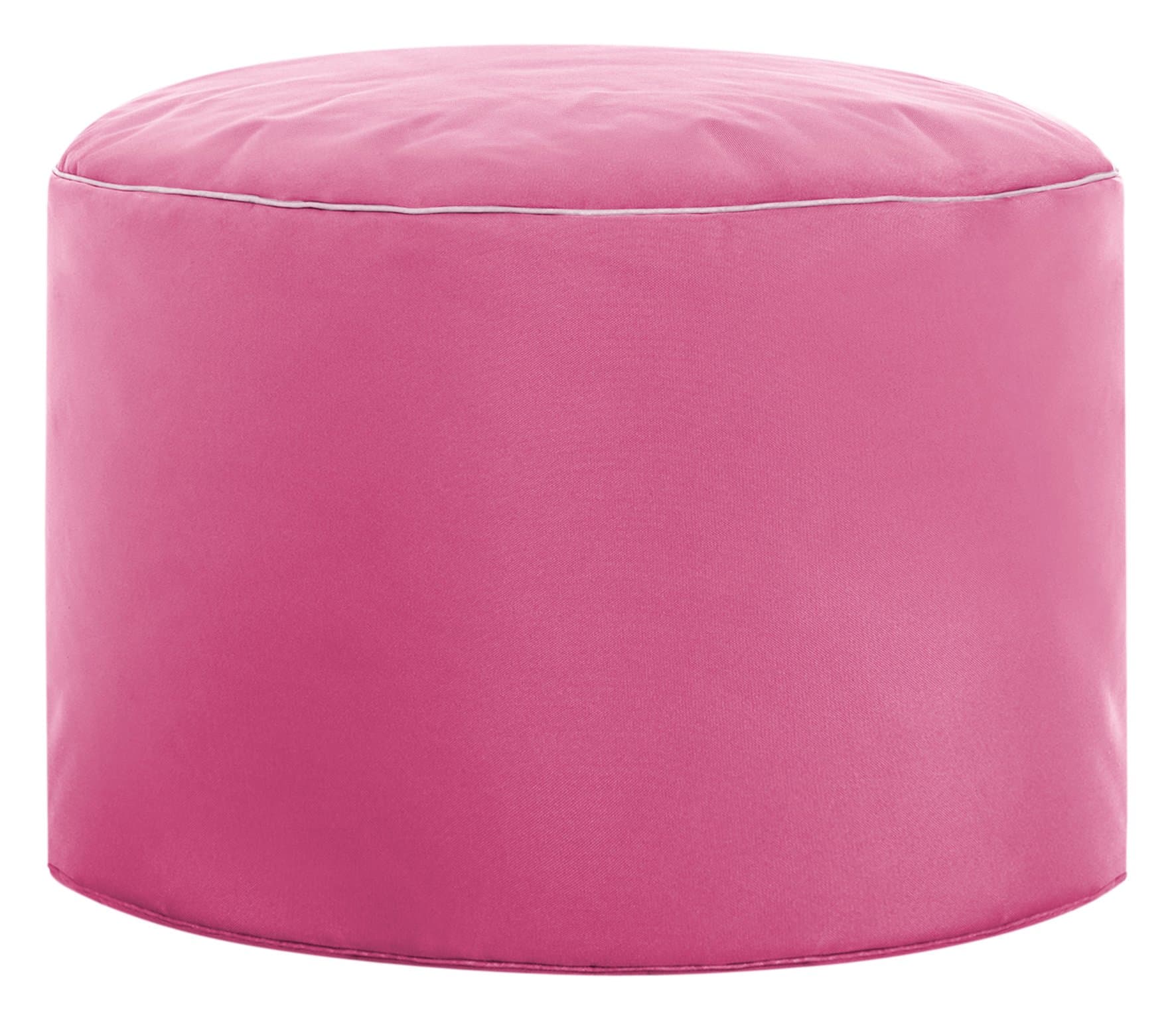 Gouchee Home Dotcom Brava Pouf Ottoman Foot Rest - Pink, Modern Round Bean Bag Chair with Water Repellent Fabric - Floor Pouf for Living Room, Bedroom or Patio - Foot Rest for Indoor and Outdoor