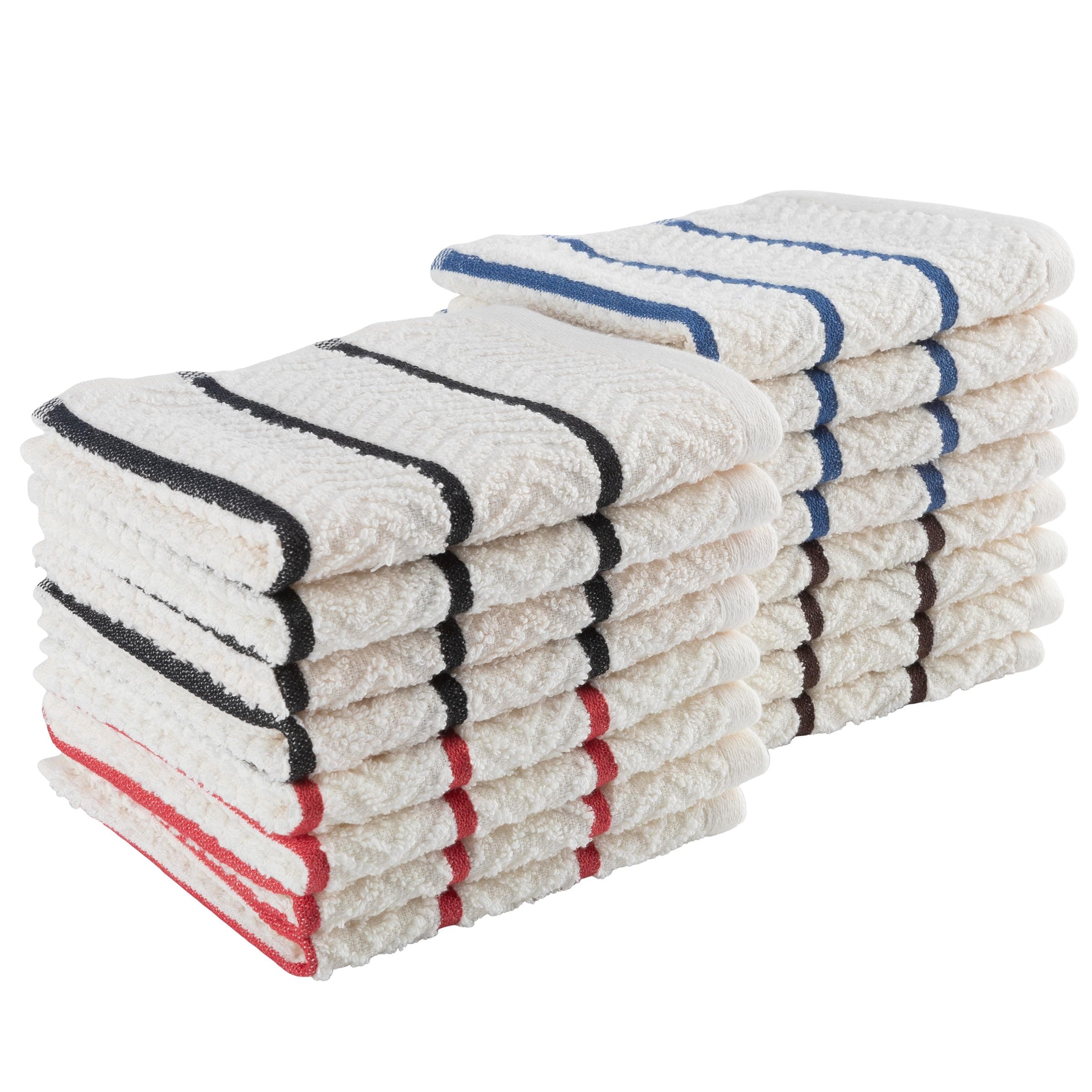 Dish Cloths 16-Pack - 12x12in Dish Cloths for Washing Dishes, Scrubbing, Drying, and Everyday Messes - Soft and Absorbent Cotton Kitchen Towels - Kitchen Towels and Dishcloths Sets by Lavish Home