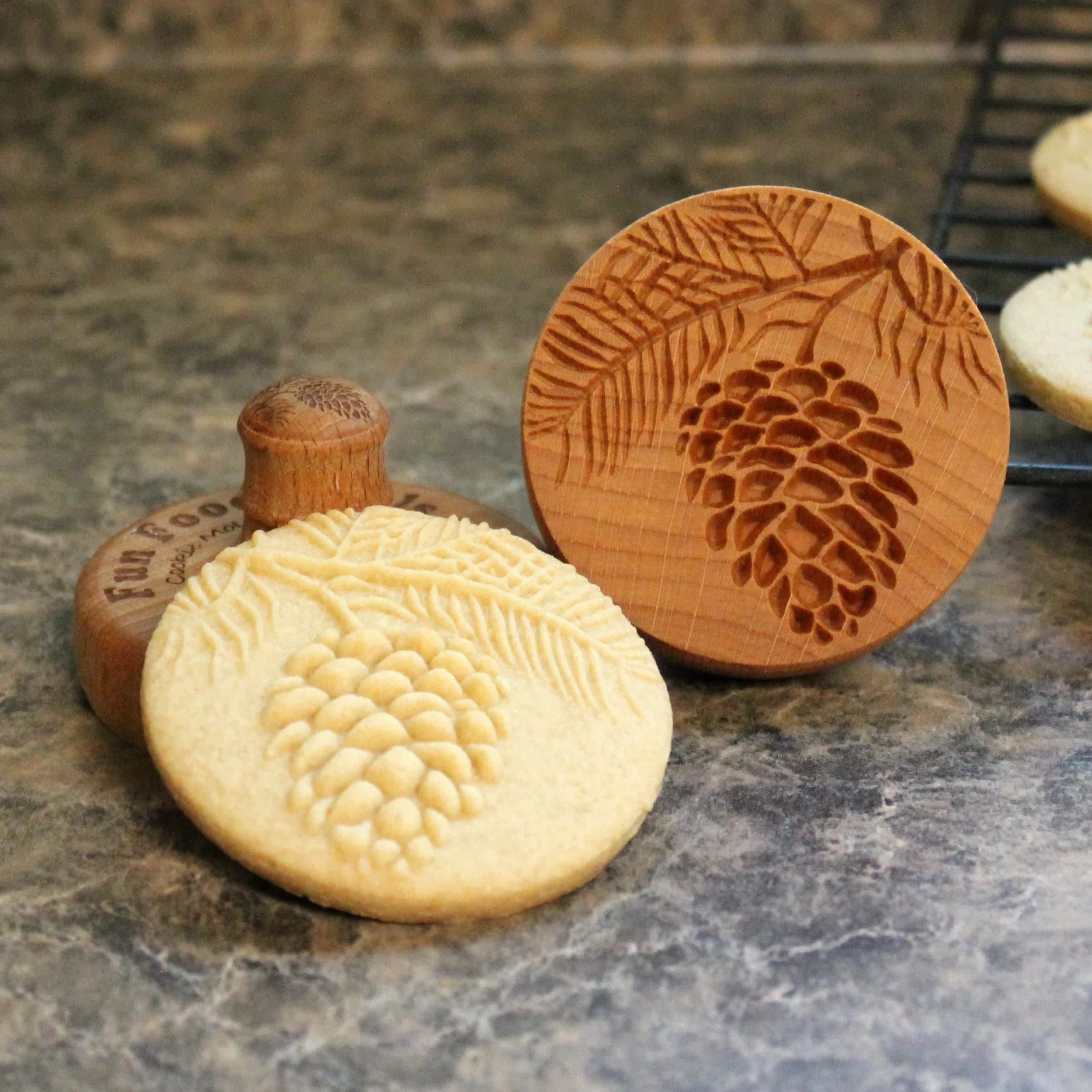 Fun Food Tools, Wood Cookie Stamp, 2.5 Inch (Pine Cone CS-21)