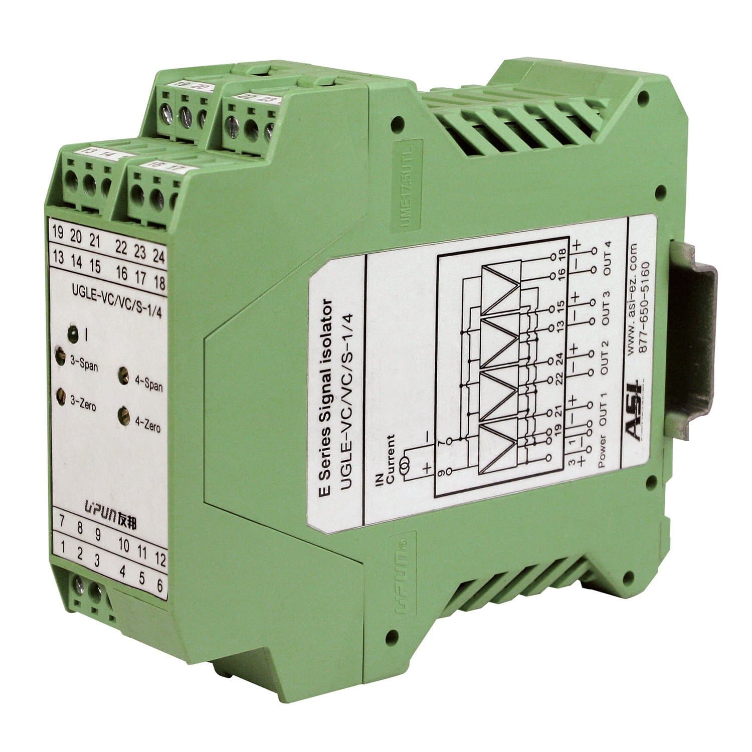 ASI ASI451141 4-20mA Analog Signal Splitter, 1 Input, 4 Output