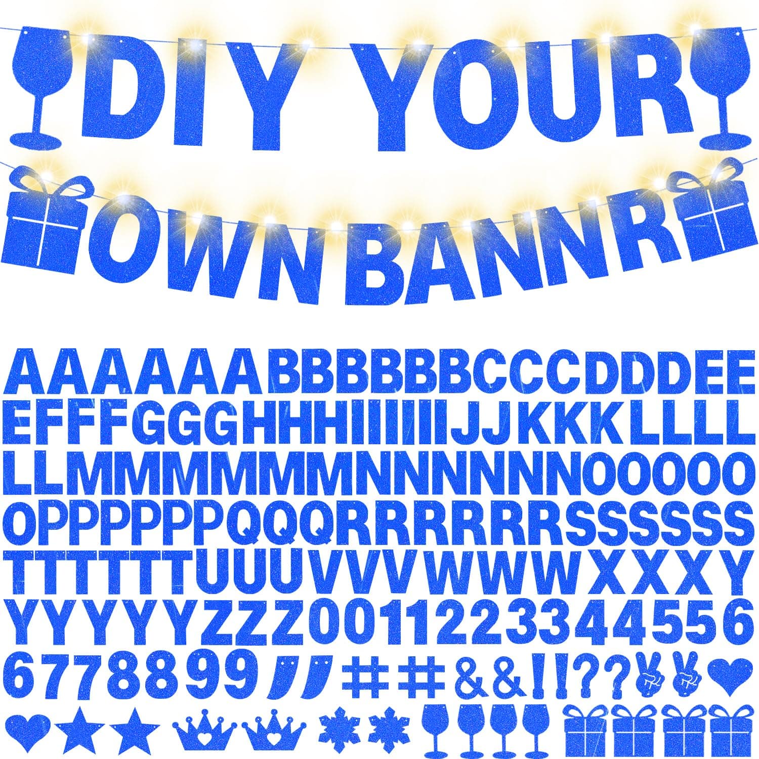 DIY Letter Banners(sapphire blue)