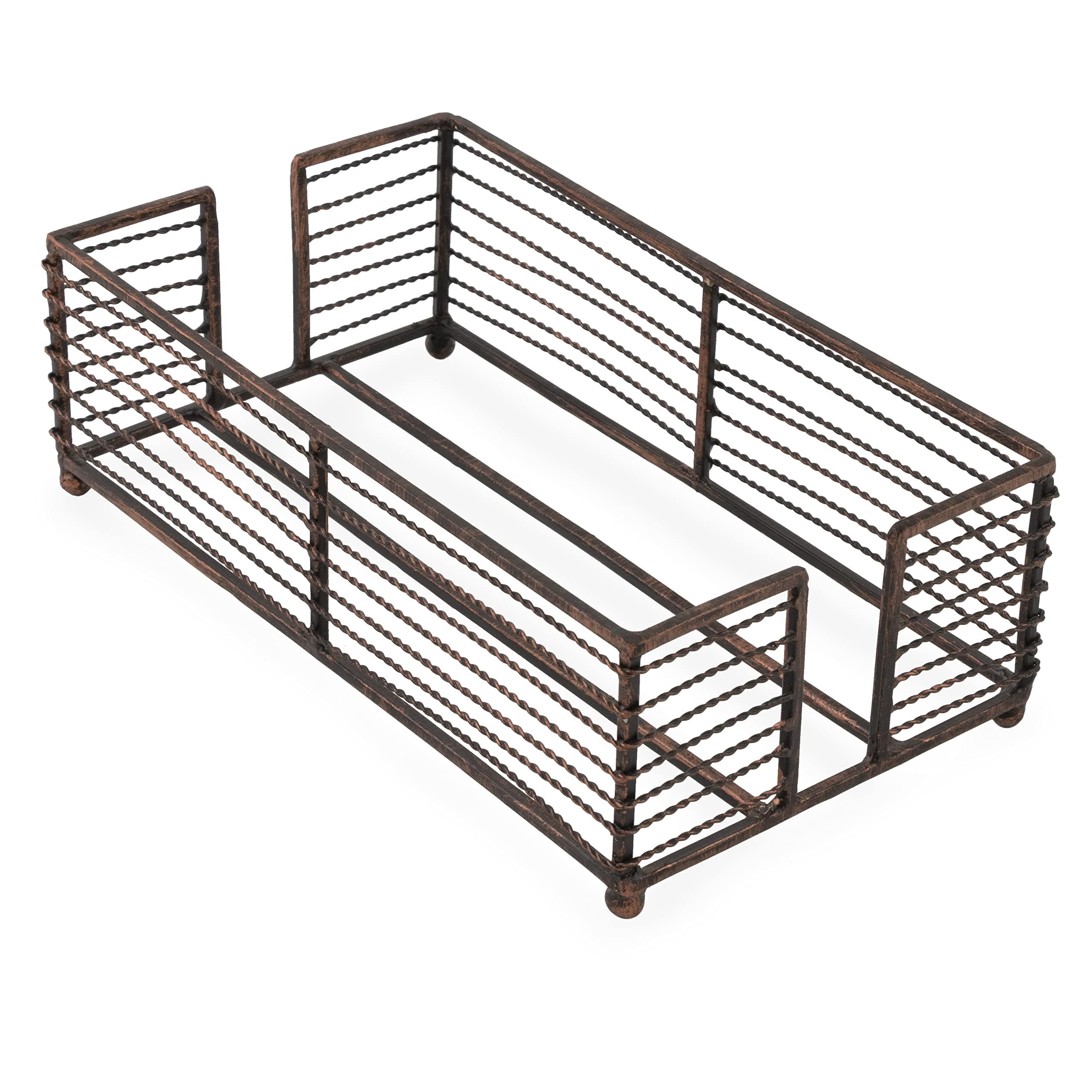 Boston International Metal Napkin Holder Caddy, Guest Towel Size, Twisted Wire
