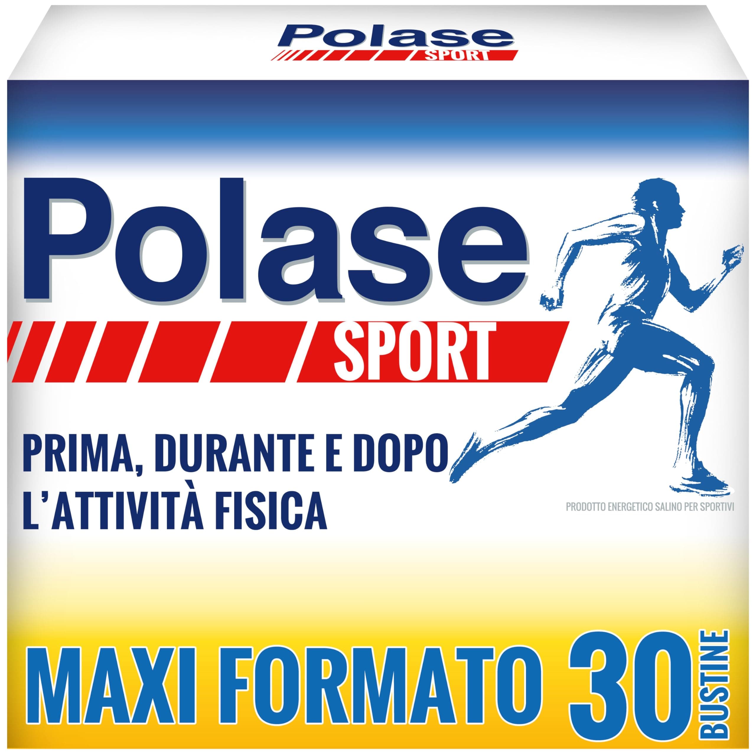 Polase Sport, Magnesio e Potassio Integratore Alimentare per l'Attività Fisica, con Vitamina C, Sali Minerali e Maltodestrine, Energetico Salino, Gusto Arancia, Maxi formato 30 Bustine