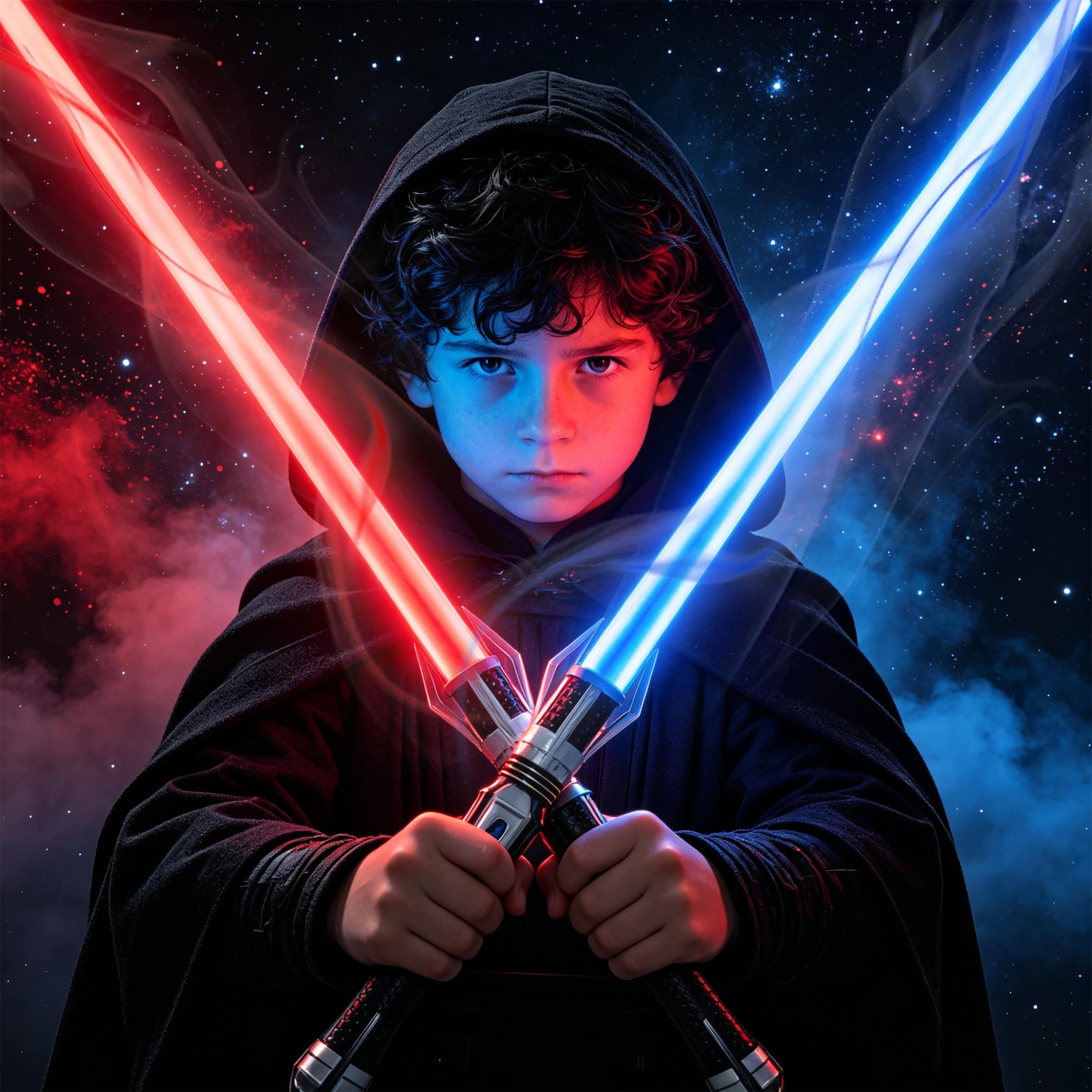 Light Saber, 2 Pack Expandable Red Light Swords with Glowing Handle & FX Sound Effect, Adult Movie Cosplay Collectible Props